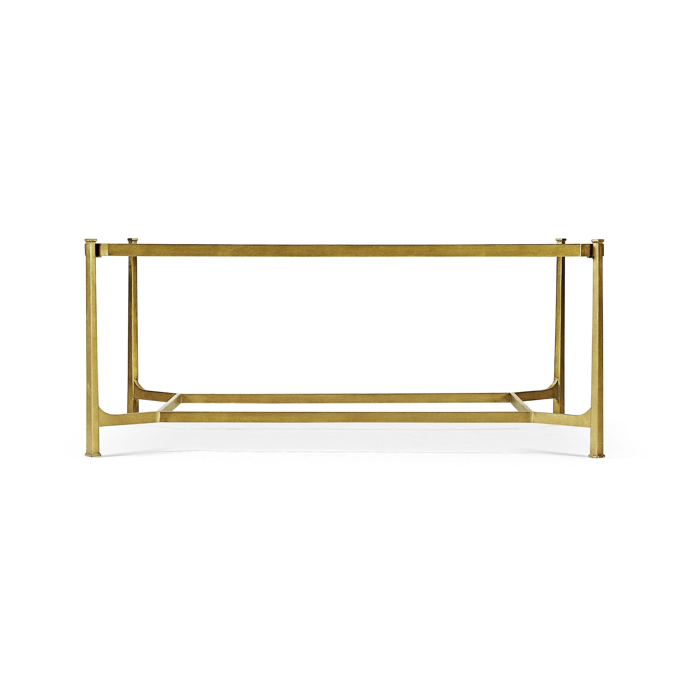 Jonathan Charles Coffee Table Contemporary with Glass Top - Gilded