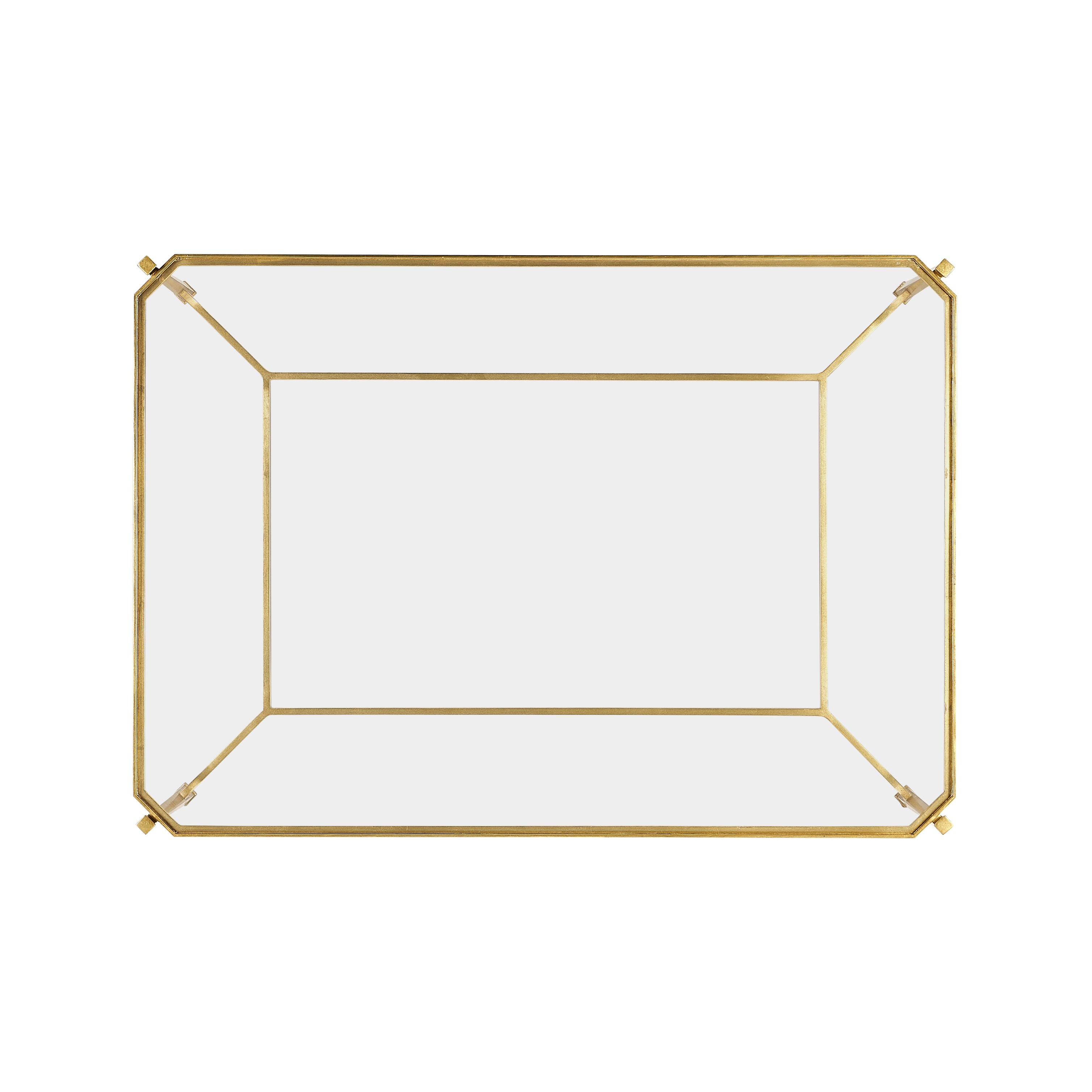 Jonathan Charles Coffee Table Contemporary with Glass Top - Gilded