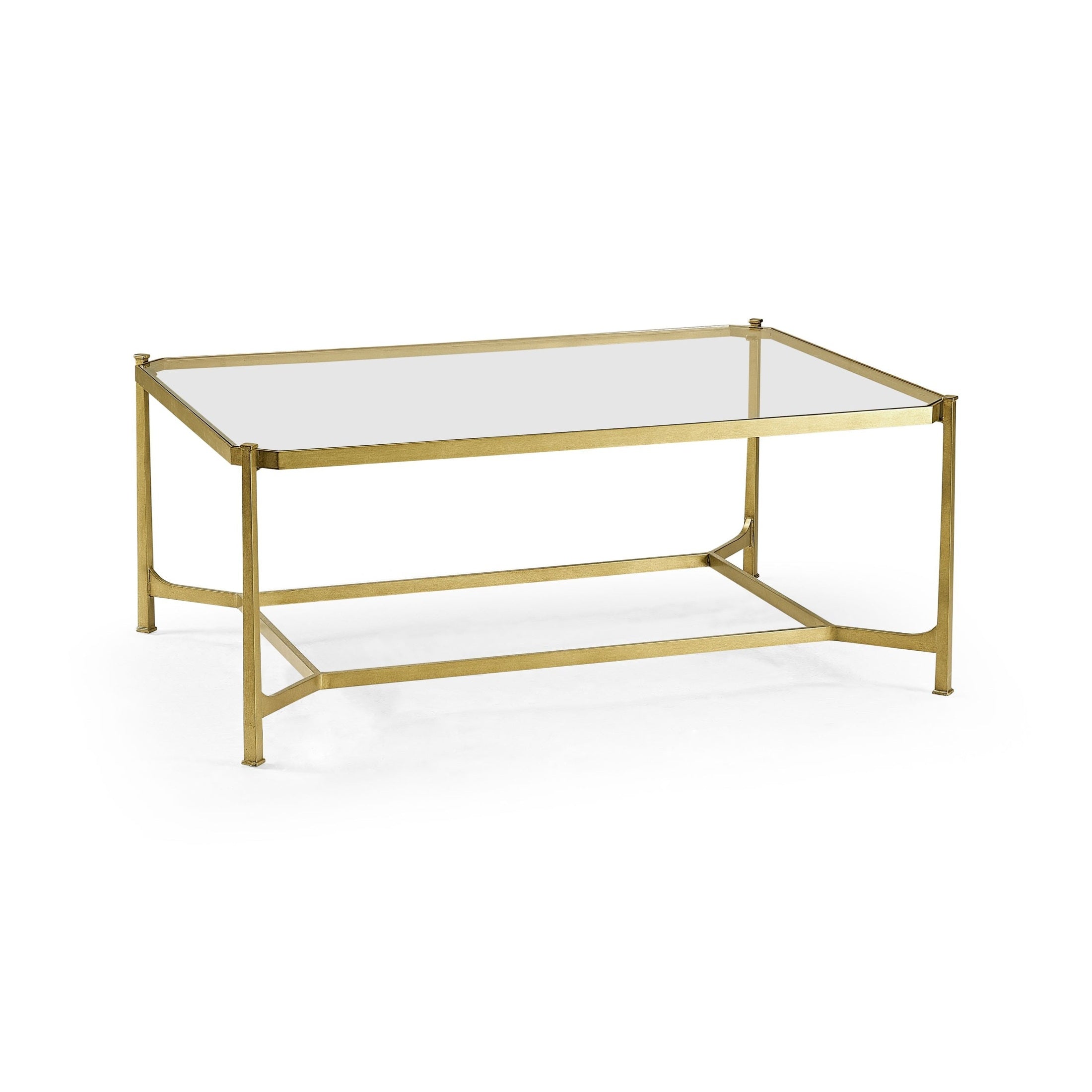 Jonathan Charles Coffee Table Contemporary with Glass Top - Gilded