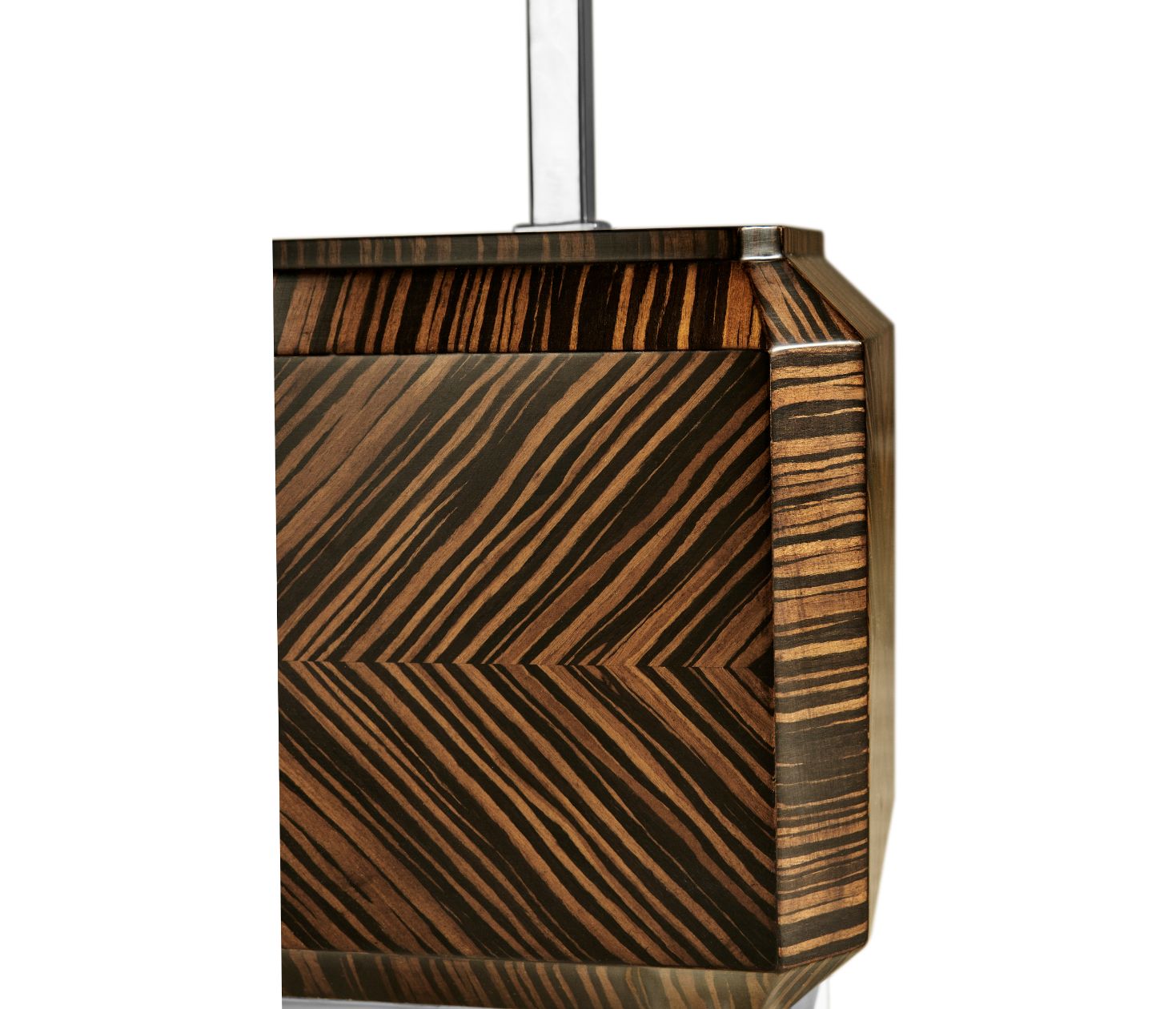Jonathan Charles Table Lamp Chinese Tea Caddy in Macassar Ebony