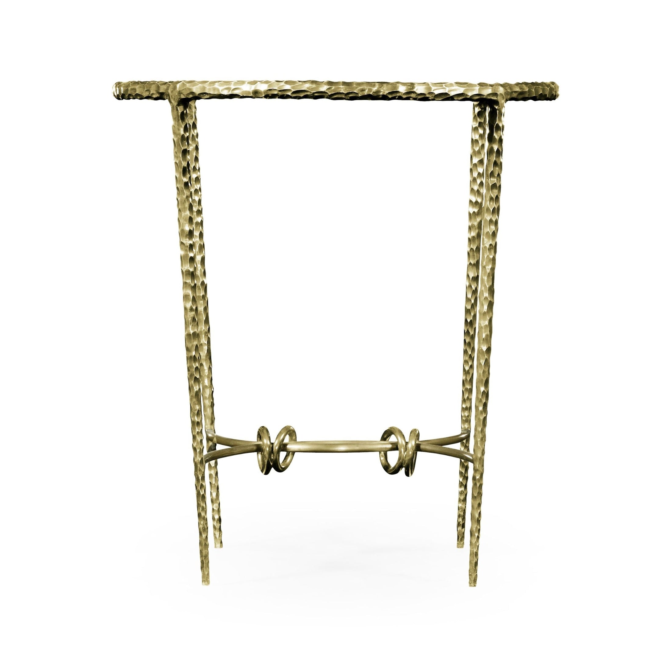 Jonathan Charles Round Side Table Hammered - Brass
