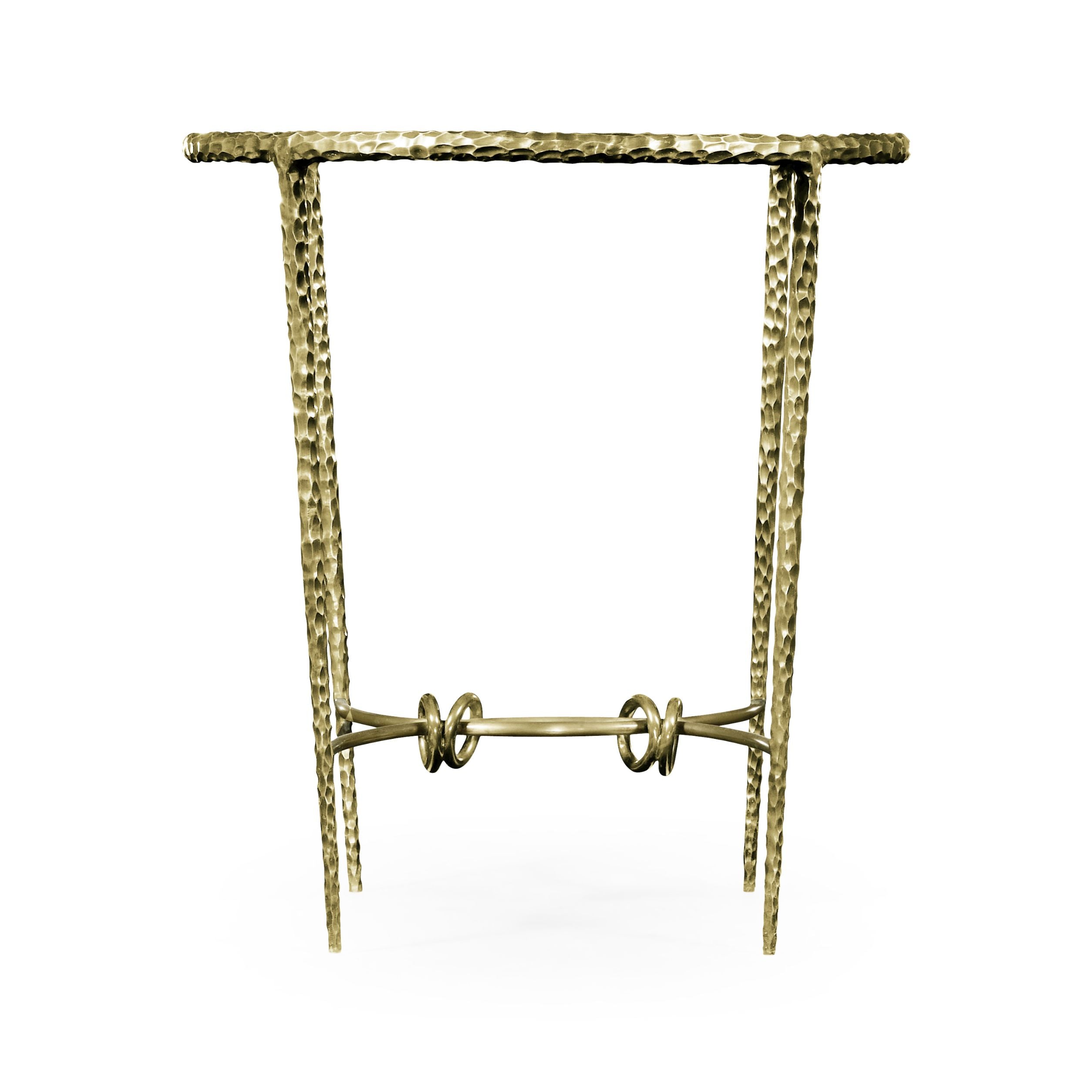 Jonathan Charles Round Side Table Hammered - Brass