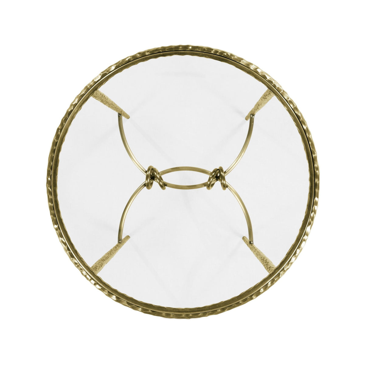 Jonathan Charles Round Side Table Hammered - Brass