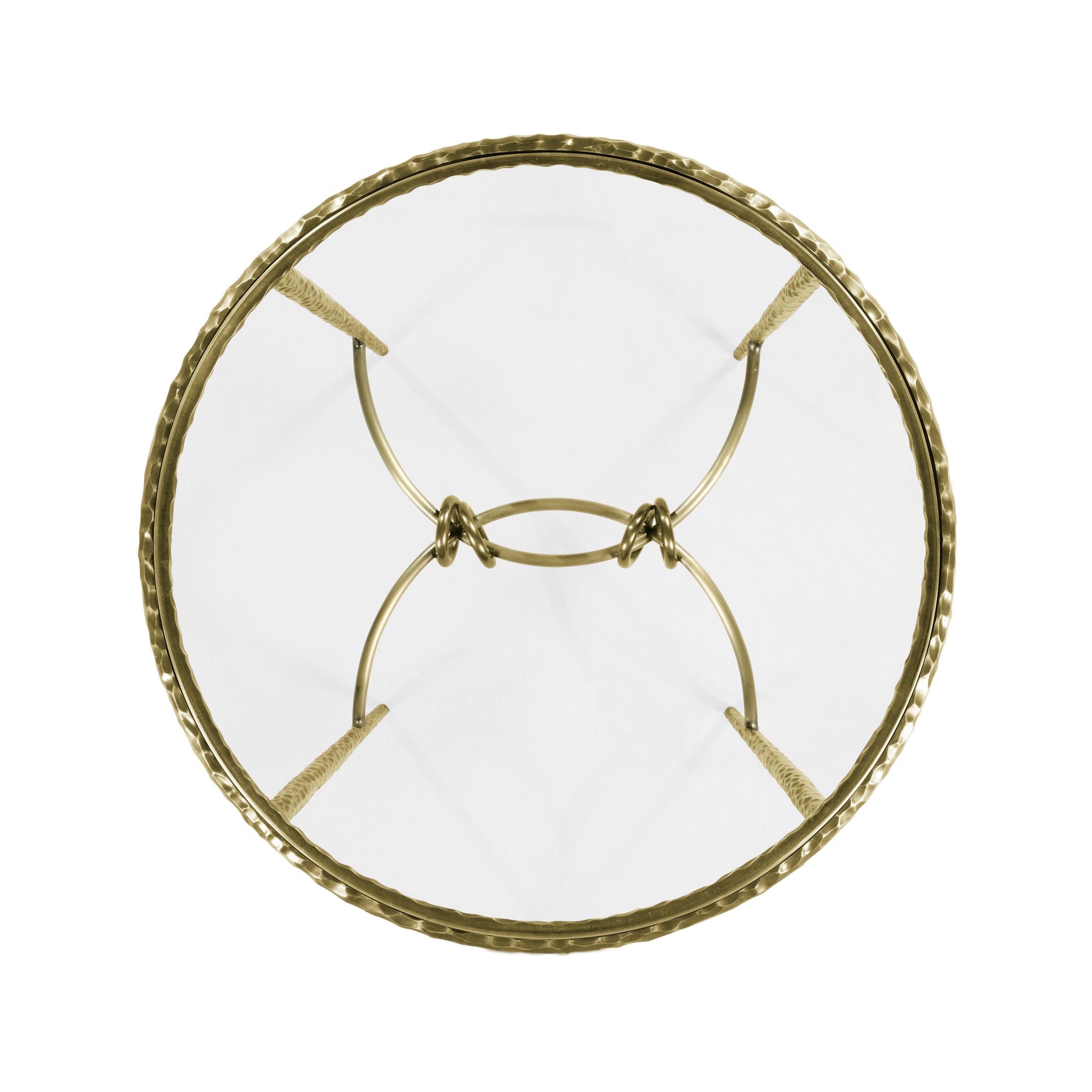 Jonathan Charles Round Side Table Hammered - Brass