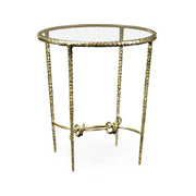 Jonathan Charles Round Side Table Hammered - Brass