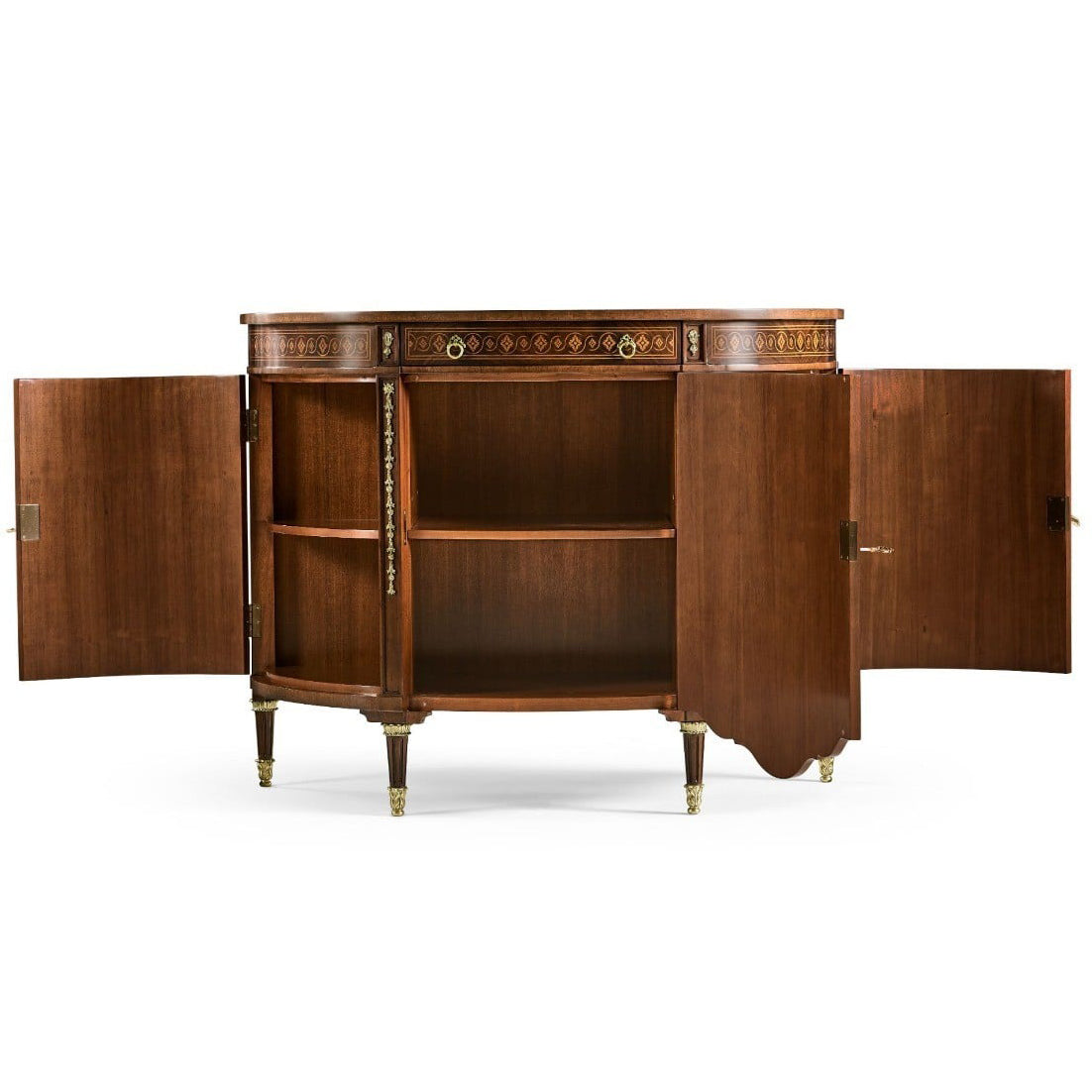 Jonathan Charles Sheraton Style Bowfront Light Mahogany Commode