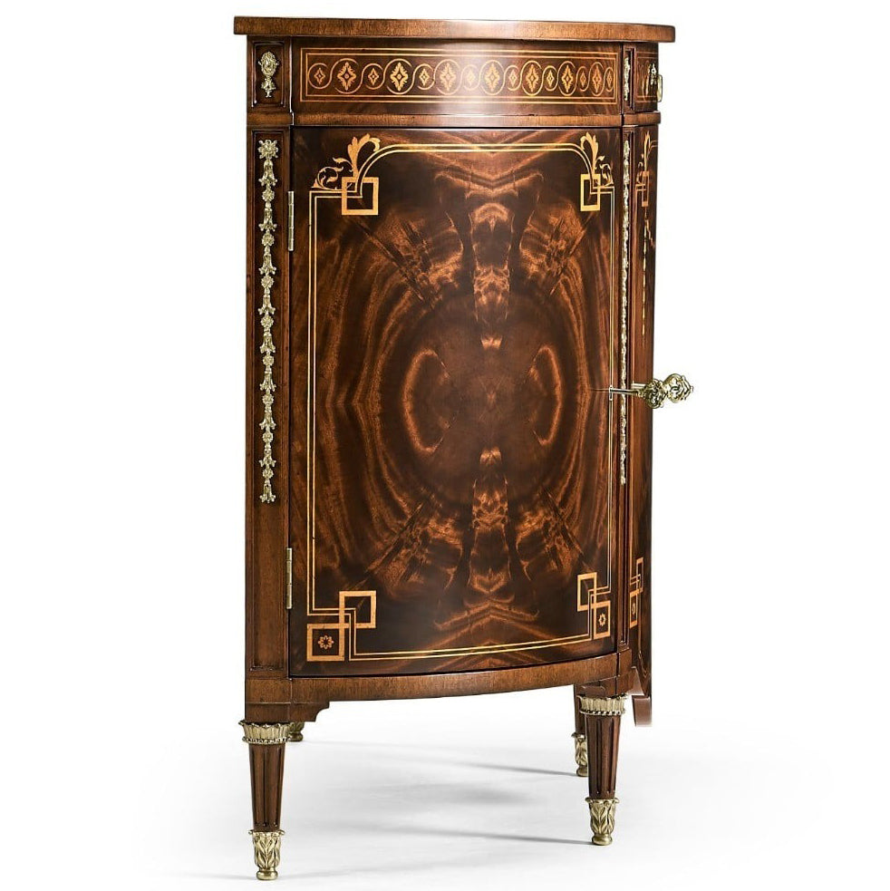 Jonathan Charles Sheraton Style Bowfront Light Mahogany Commode