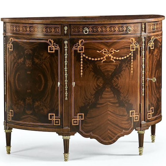 Jonathan Charles Sheraton Style Bowfront Light Mahogany Commode