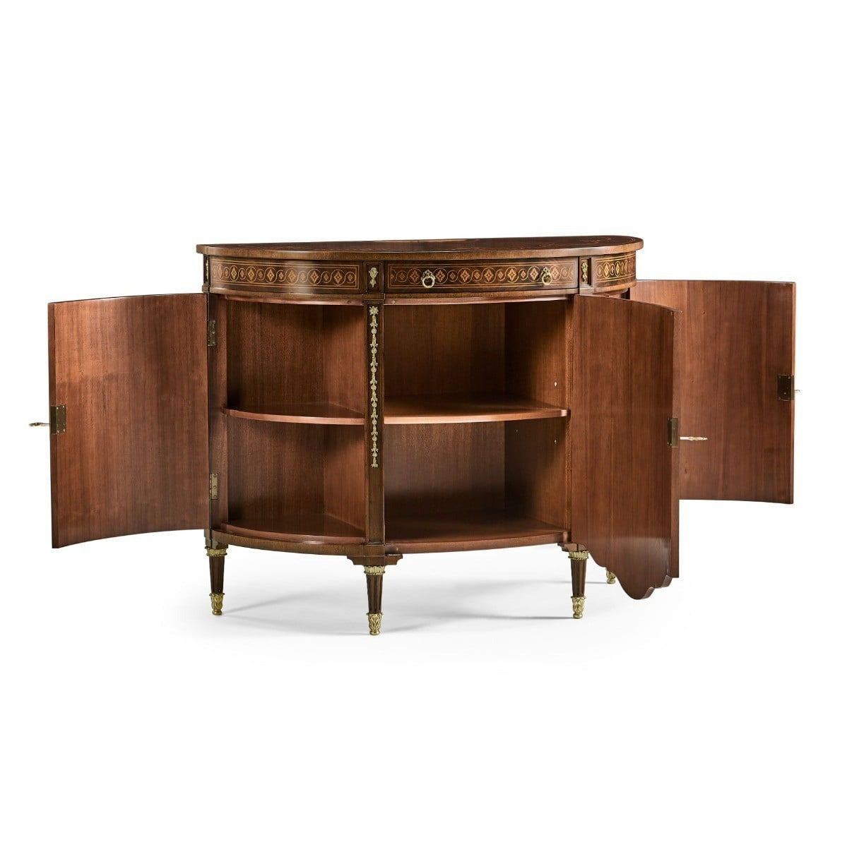 Jonathan Charles Sheraton Style Bowfront Light Mahogany Commode