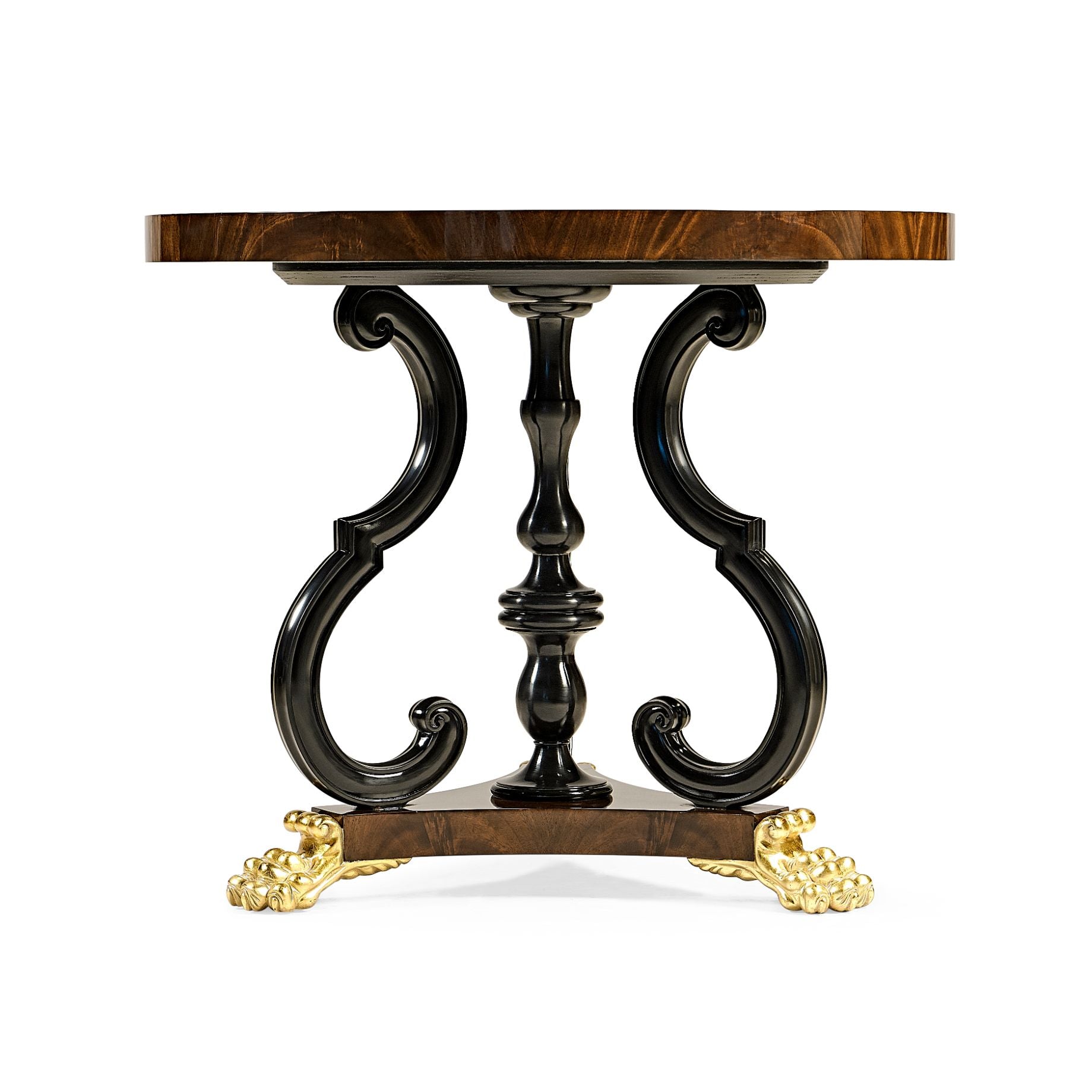 Jonathan Charles Mahogany Centre Table with Gilded Lions Paw Feet