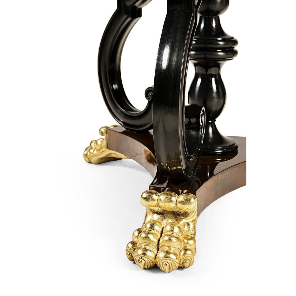 Jonathan Charles Mahogany Centre Table with Gilded Lions Paw Feet