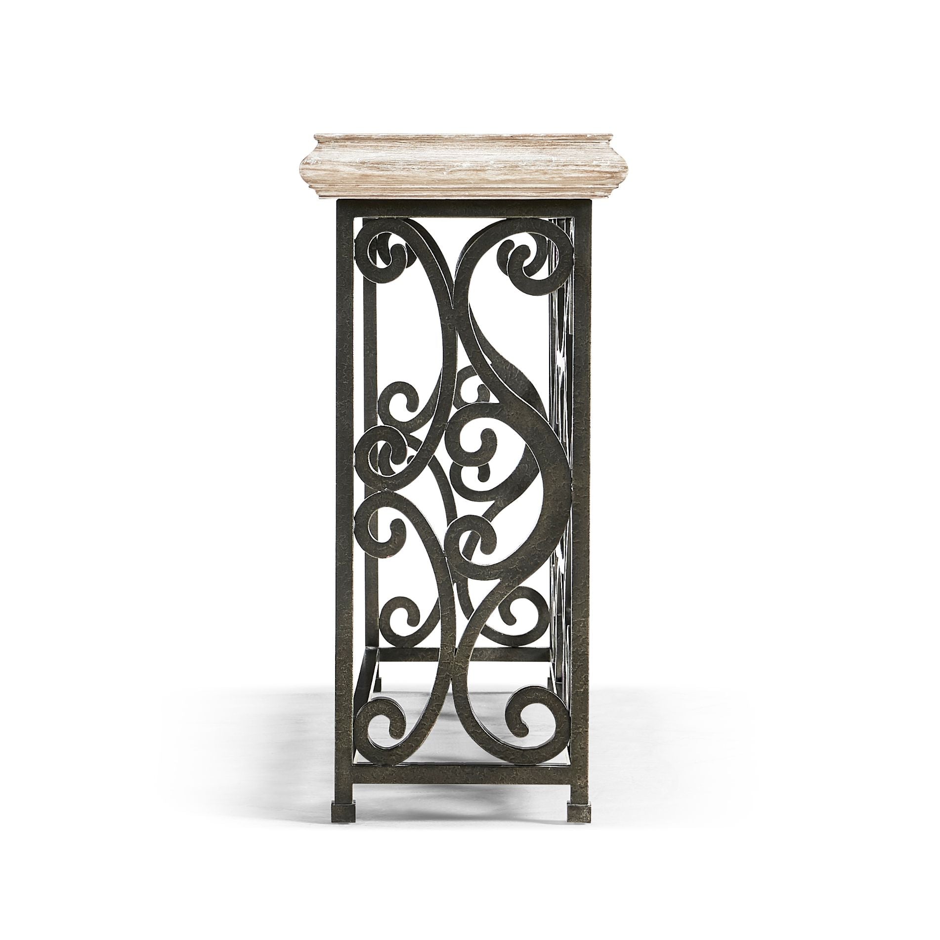Jonathan Charles Large Console Table Wrought Iron - Limed