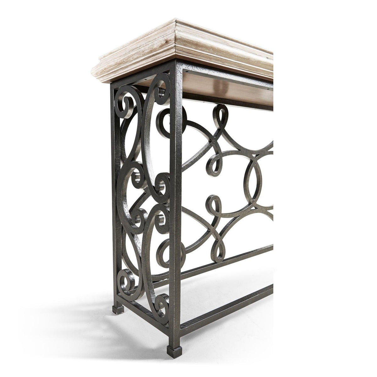 Jonathan Charles Large Console Table Wrought Iron - Limed
