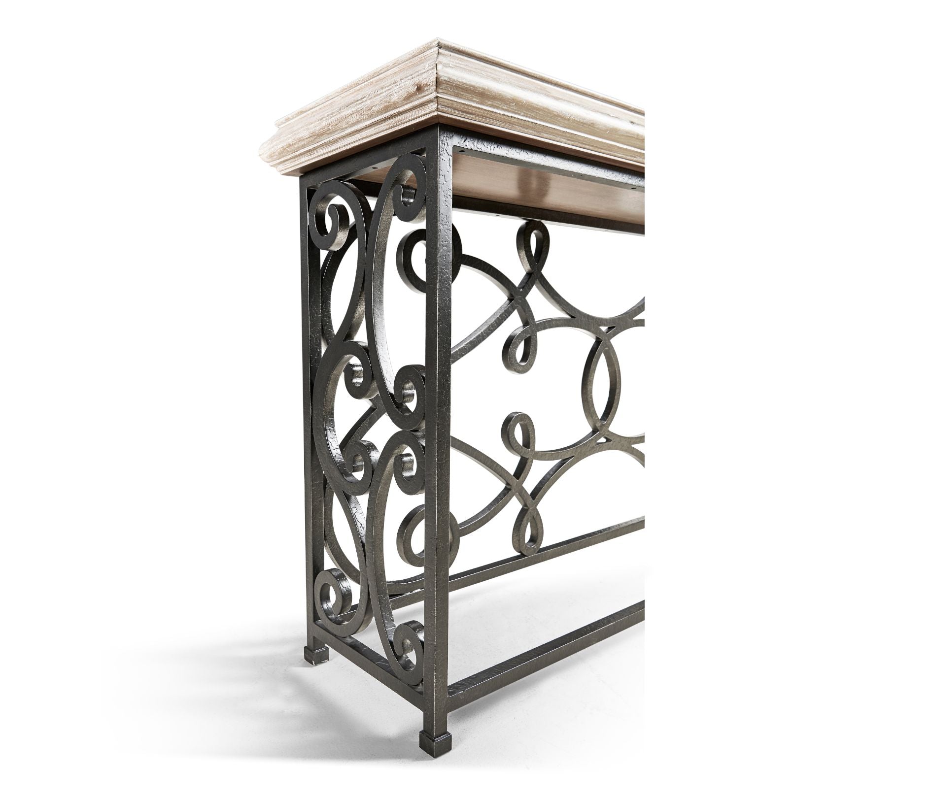 Jonathan Charles Large Console Table Wrought Iron - Limed