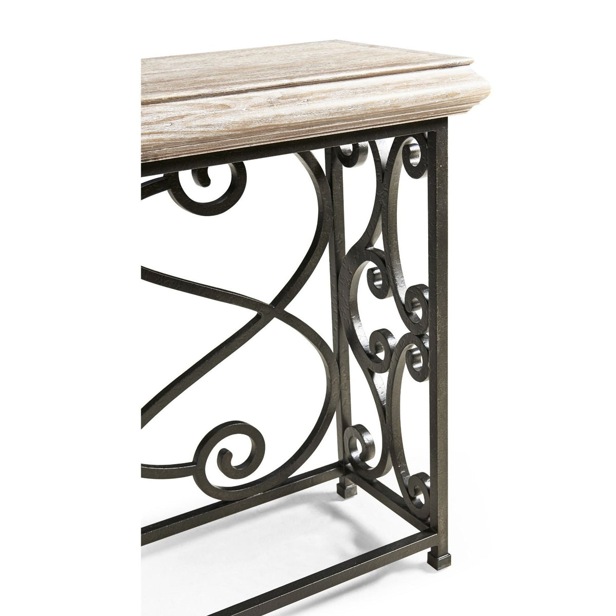 Jonathan Charles Large Console Table Wrought Iron - Limed