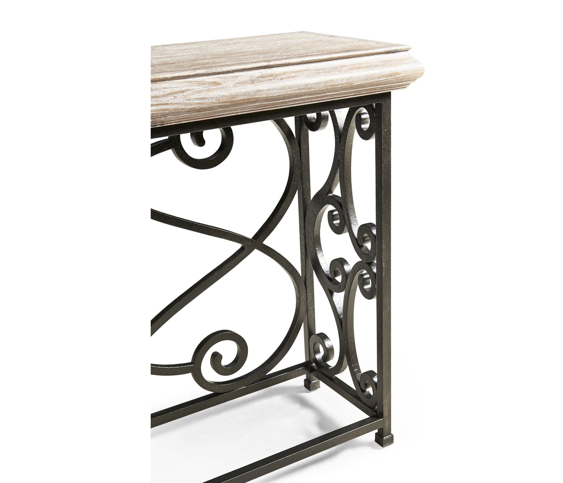 Jonathan Charles Large Console Table Wrought Iron - Limed