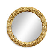 Jonathan Charles Small Round Mirror Water Gilded in Gold