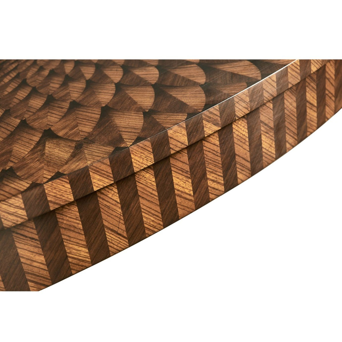 Jonathan Charles Feather Inlay Hand Carved Console Table