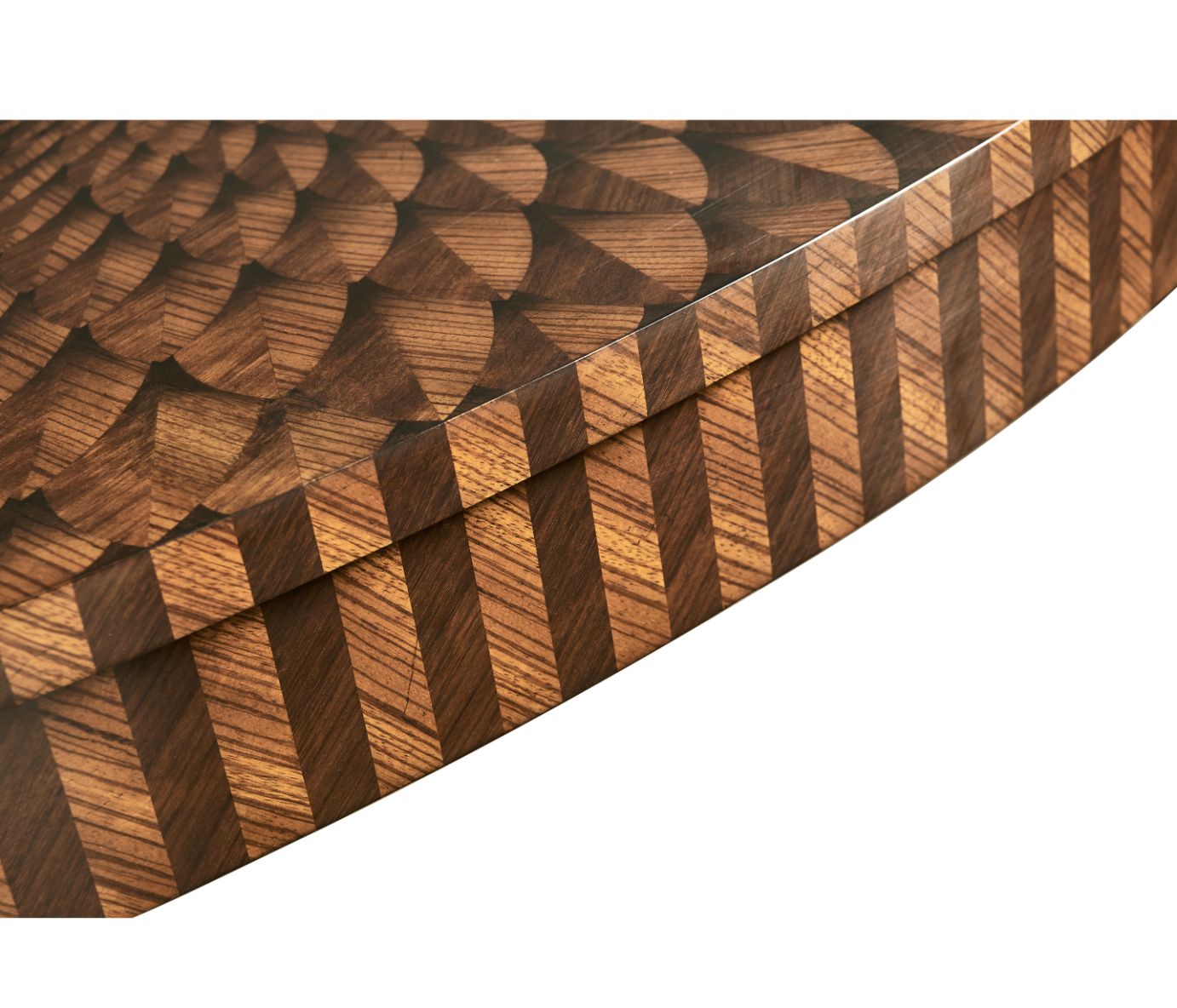Jonathan Charles Feather Inlay Hand Carved Console Table
