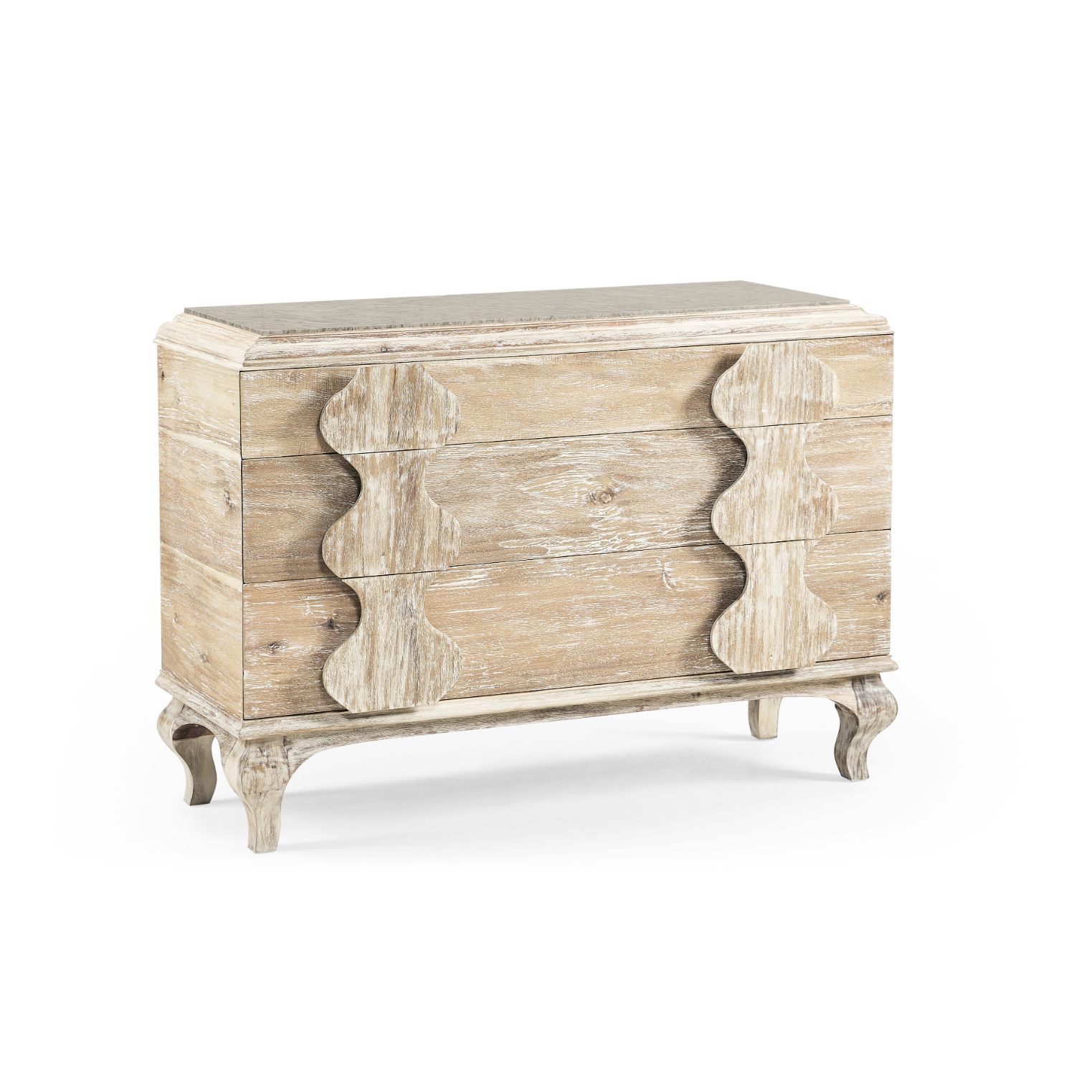 Jonathan Charles Chest of Drawers Eclectic with Marble Top - Limed Acacia