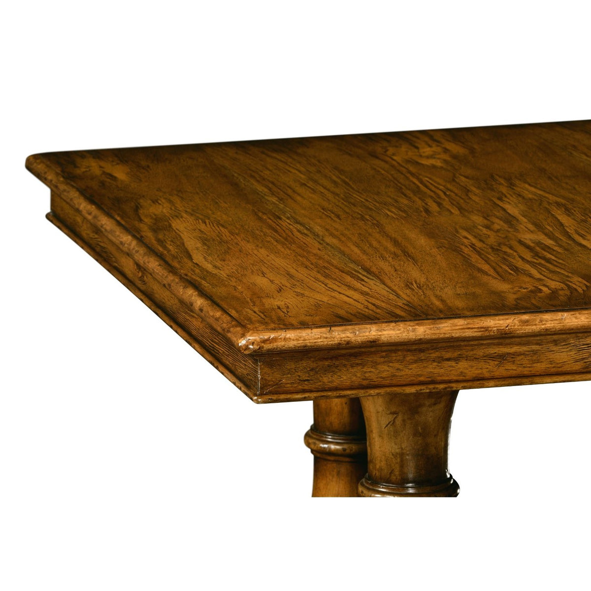 Jonathan Charles Dining Table Rustic with Pedestal Base - Walnut
