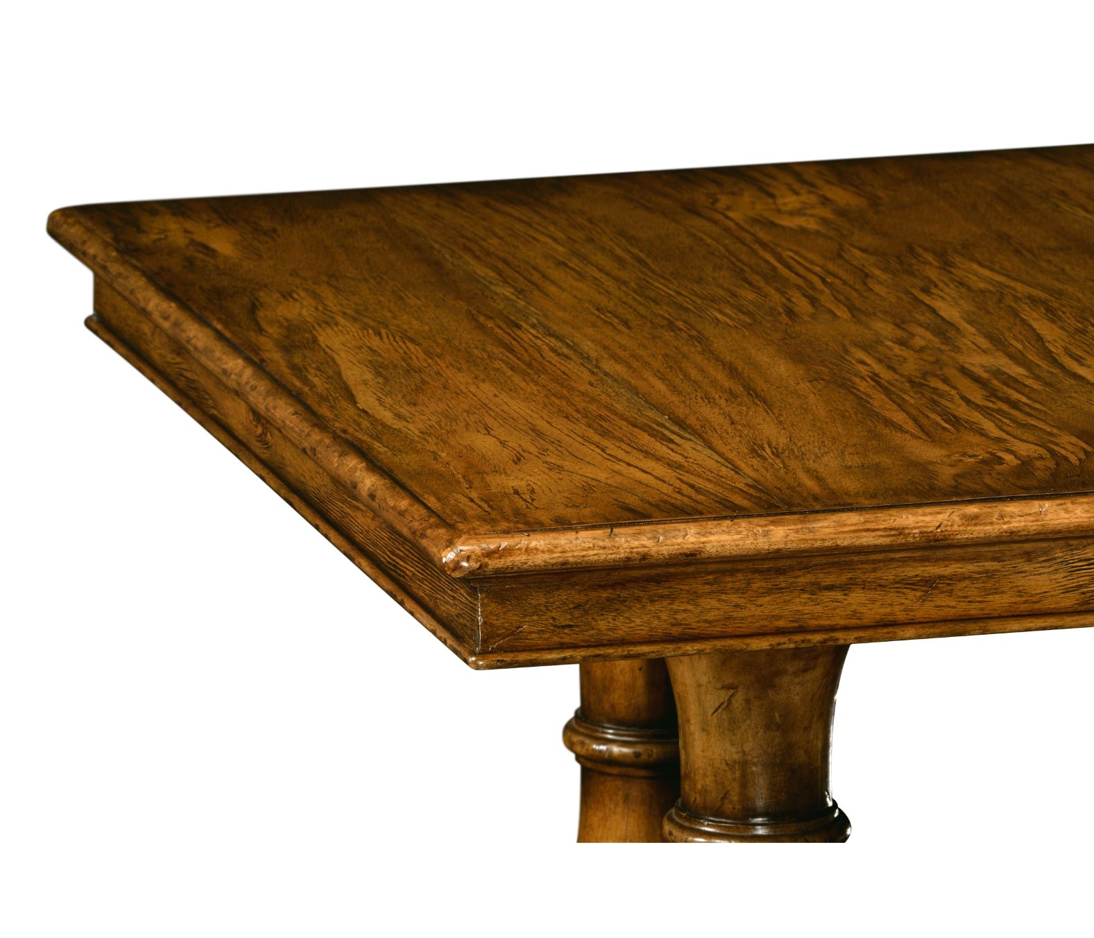 Jonathan Charles Dining Table Rustic with Pedestal Base - Walnut