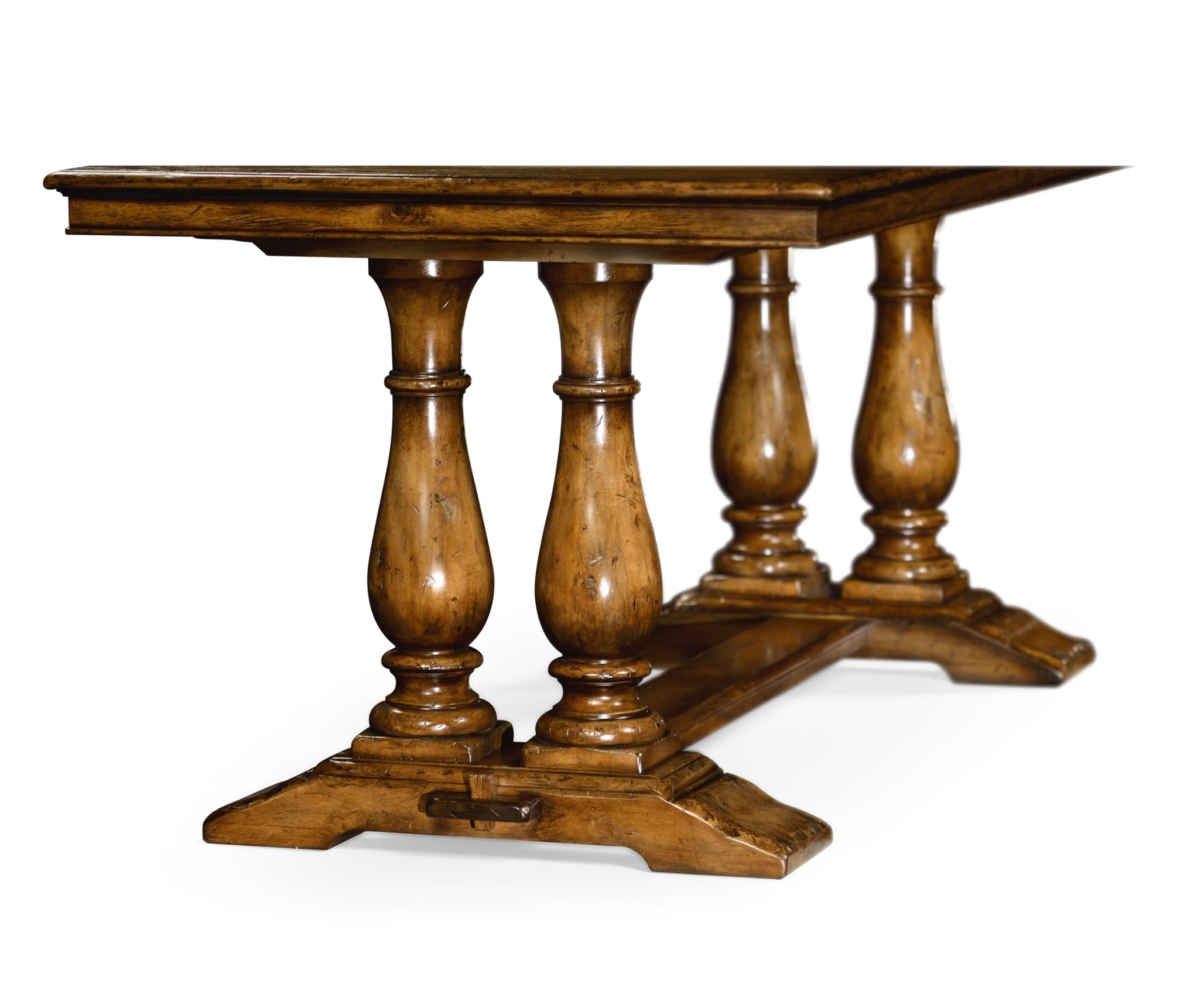 Jonathan Charles Dining Table Rustic with Pedestal Base - Walnut