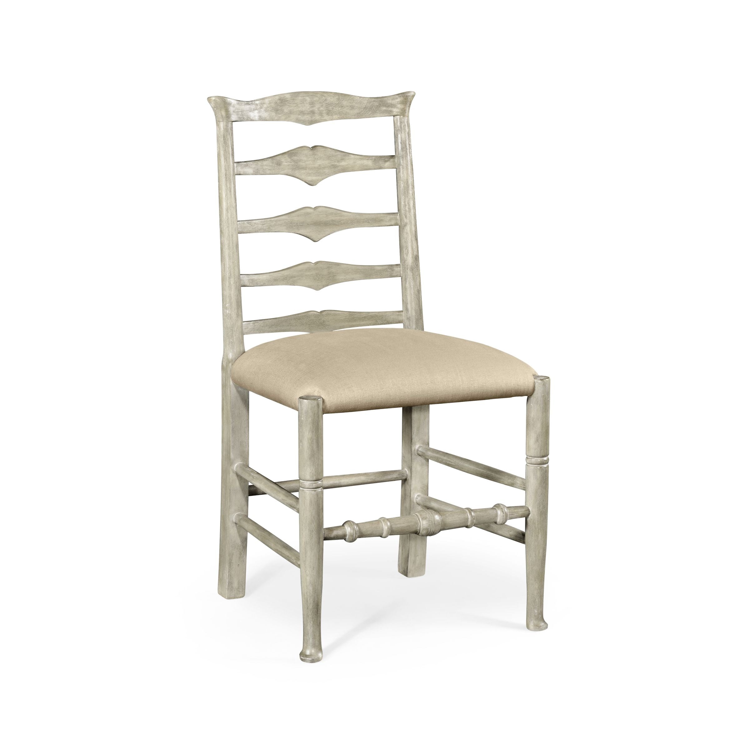 Jonathan Charles Casual Ladder Back Side Chair in Mazo - Rustic Grey