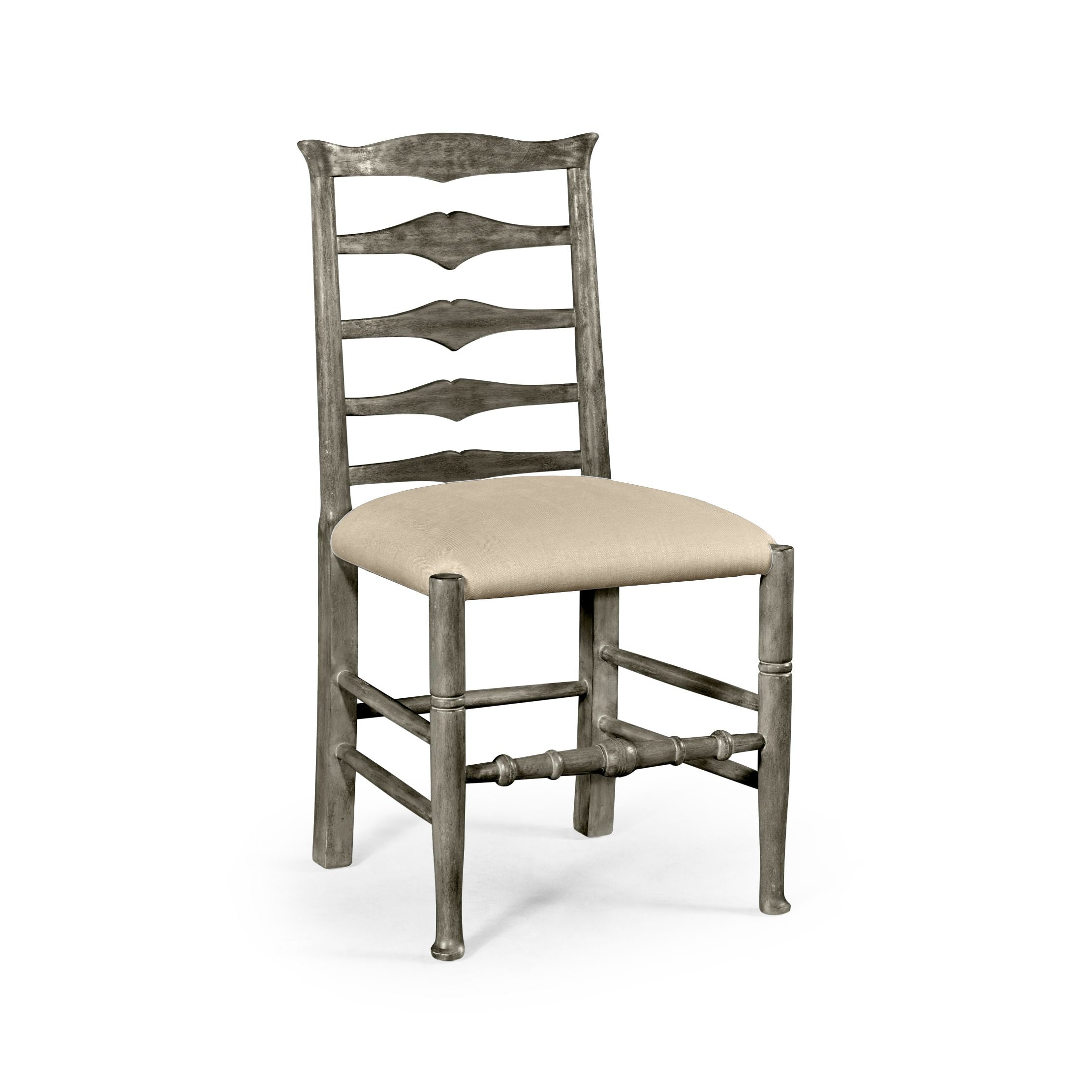 Jonathan Charles Casual Ladder Back Side Chair in Mazo - Antique Dark Grey