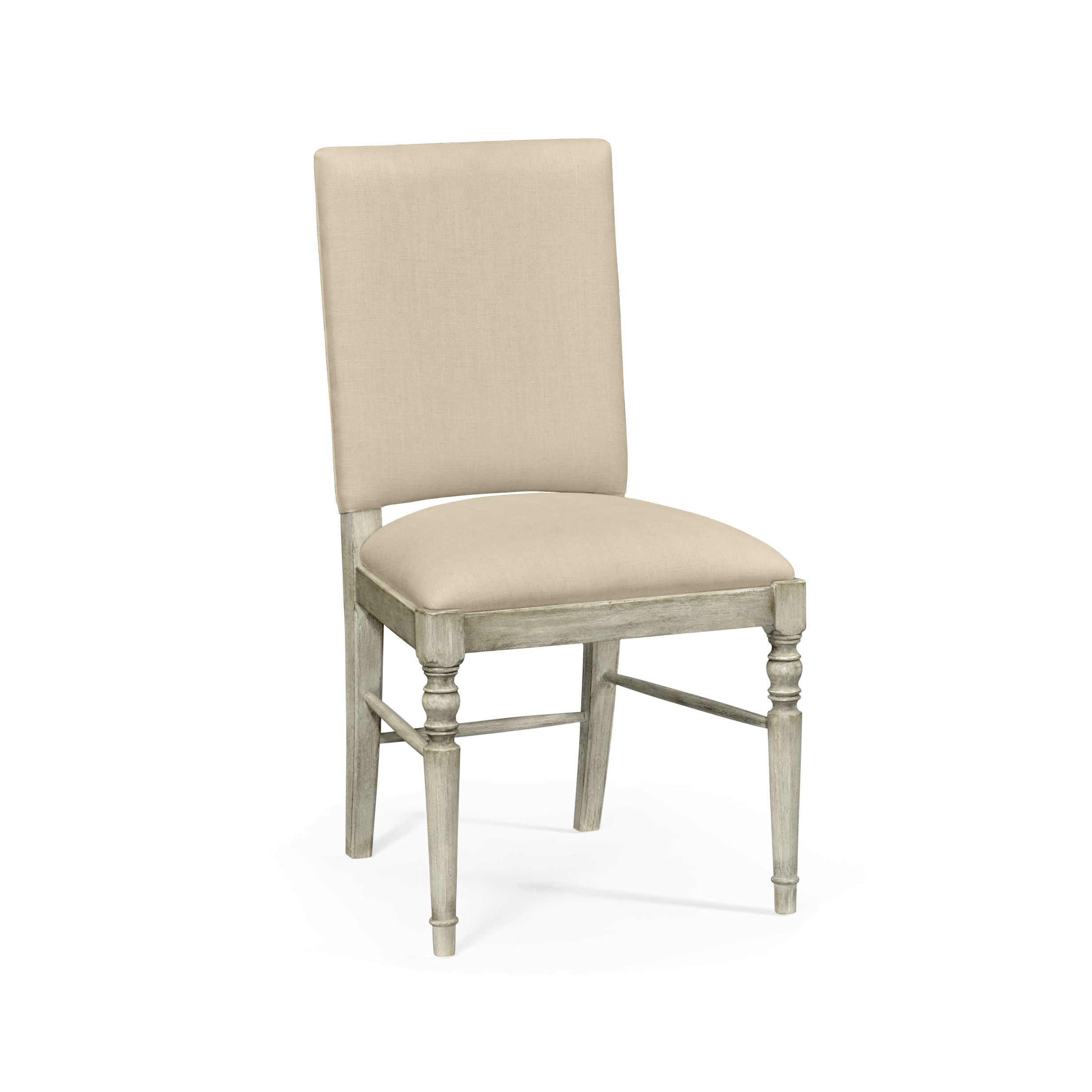 Jonathan Charles Casual Upholstered Dining Side Chair in Mazo - Rustic Grey