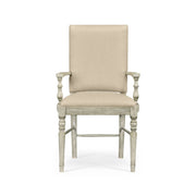 Jonathan Charles Casual Upholstered Dining Arm Chair in Mazo - Anyique Dark Grey