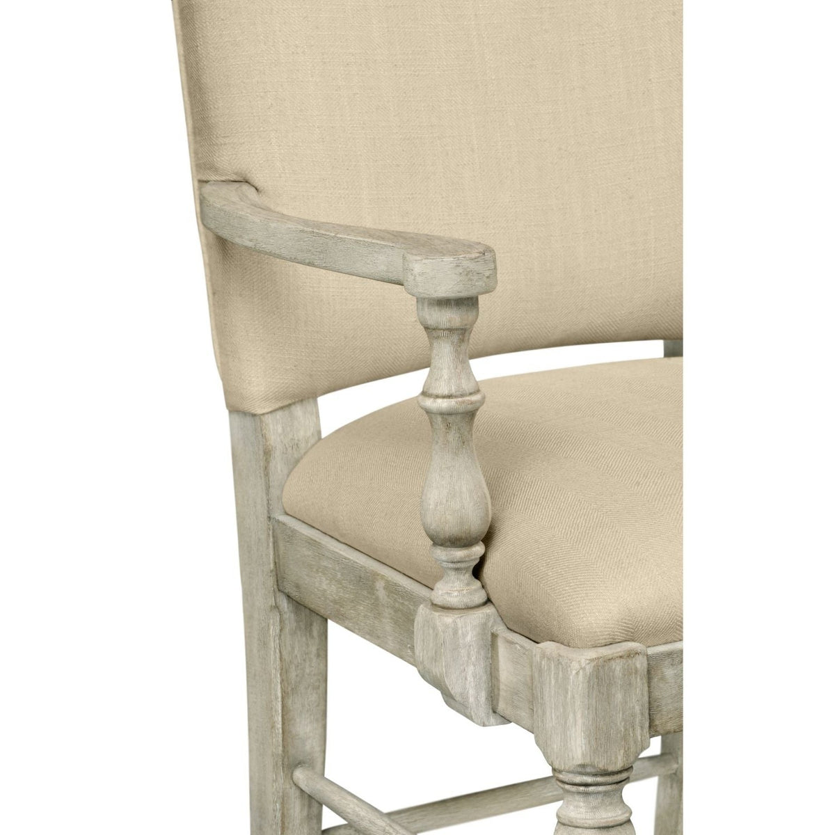 Jonathan Charles Casual Upholstered Dining Arm Chair in Mazo - Anyique Dark Grey