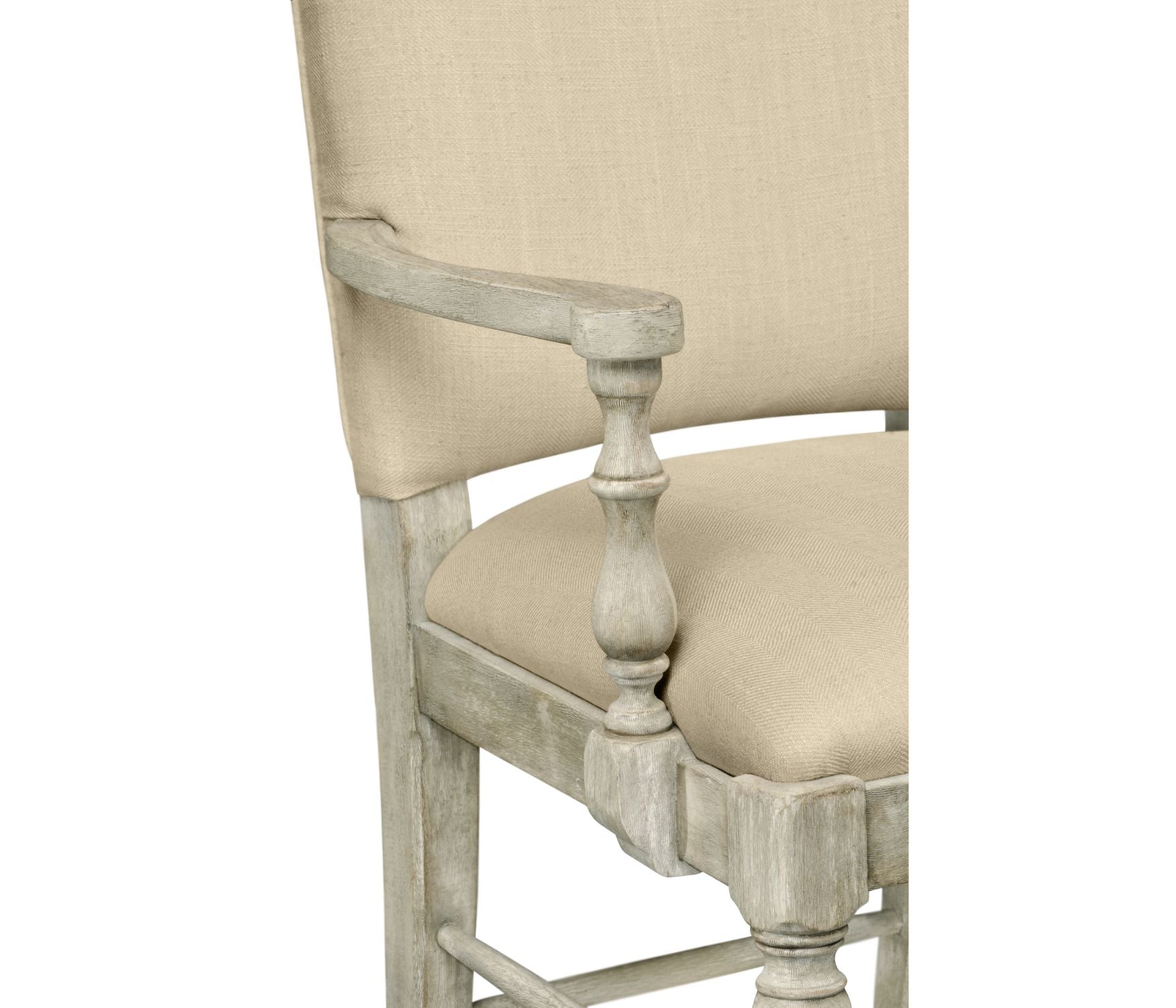 Jonathan Charles Casual Upholstered Dining Arm Chair in Mazo - Anyique Dark Grey