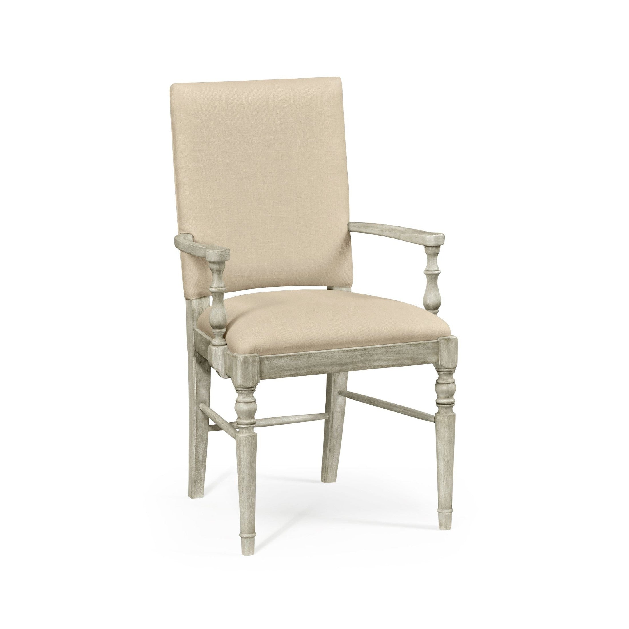 Jonathan Charles Casual Upholstered Dining Arm Chair in Mazo - Anyique Dark Grey