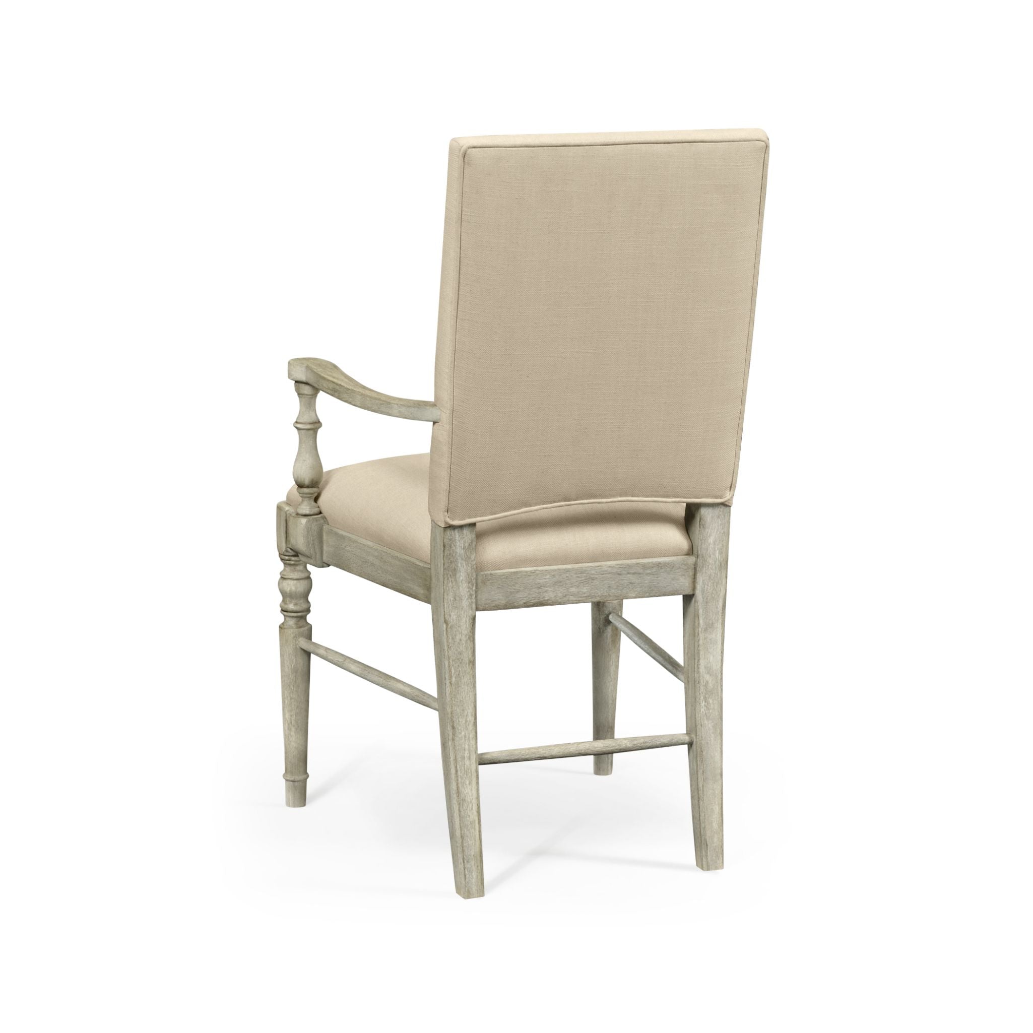 Jonathan Charles Casual Upholstered Dining Arm Chair in Mazo - Anyique Dark Grey