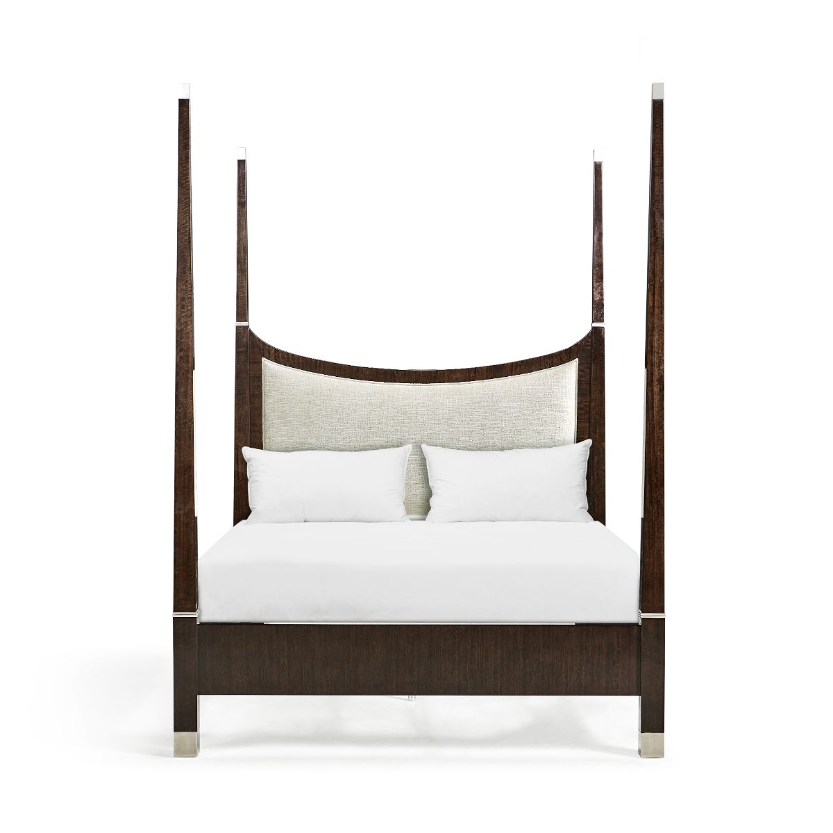 Jonathan Charles Black Eucalyptus UK Super King Bed, Upholstered in F400