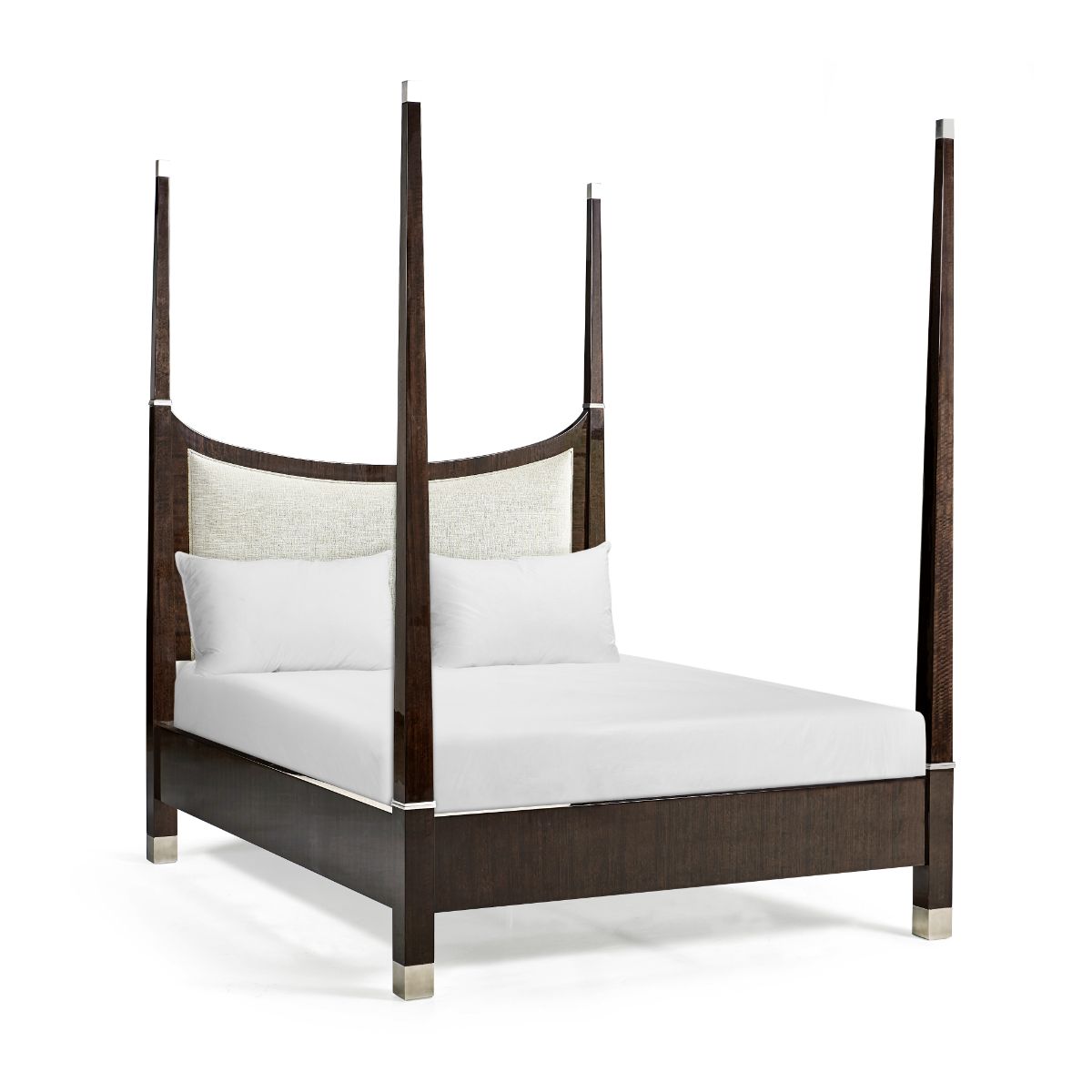 Jonathan Charles Black Eucalyptus UK Super King Bed, Upholstered in F400