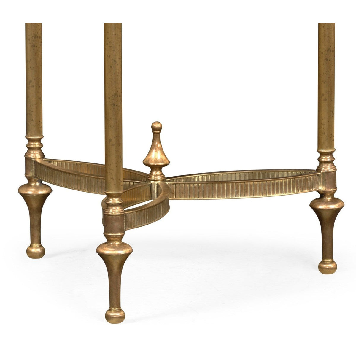 Jonathan Charles Small Round Dark Santos & Brass End Table