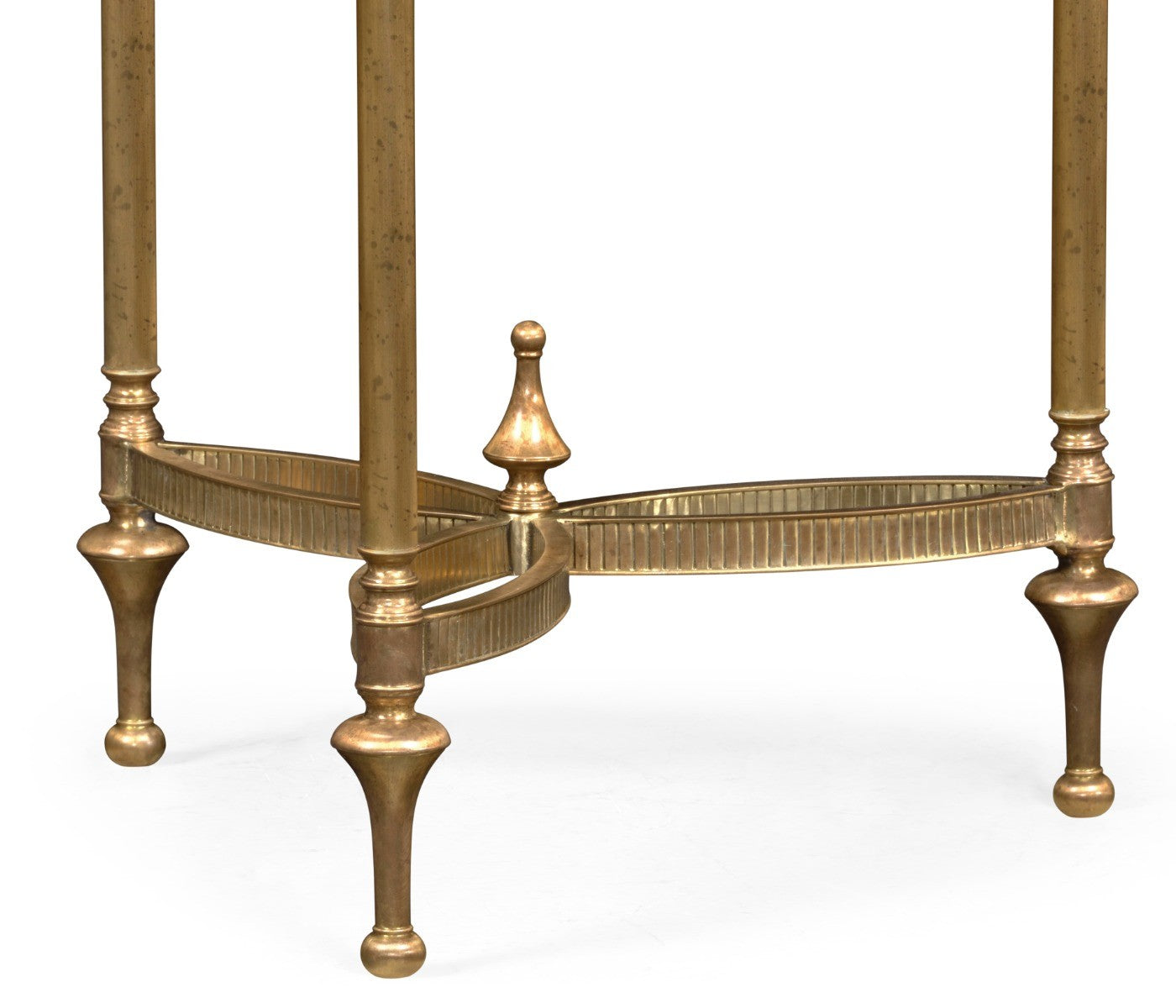 Jonathan Charles Small Round Dark Santos & Brass End Table