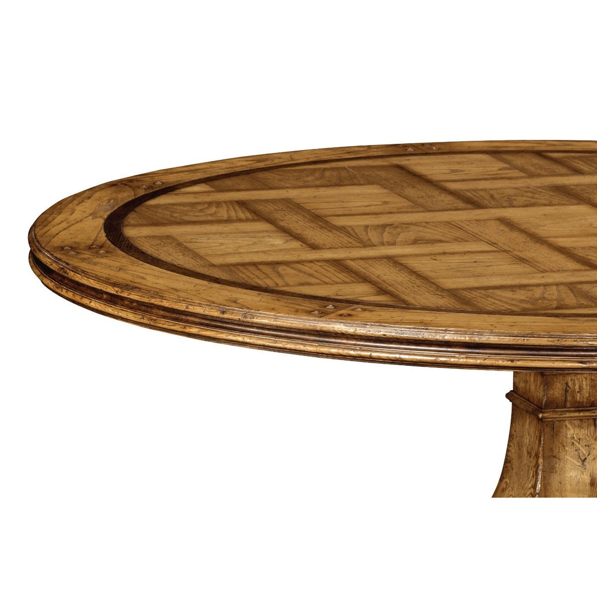 Jonathan Charles 60" Round Light Brown Chestnut Dining Table