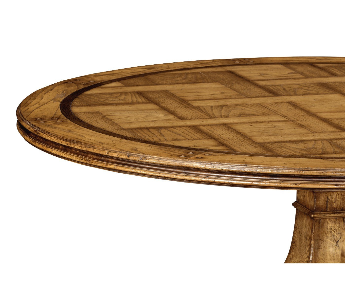 Jonathan Charles 60" Round Light Brown Chestnut Dining Table