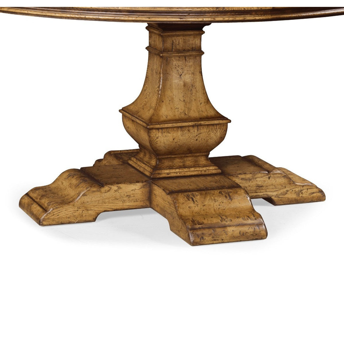Jonathan Charles 60" Round Light Brown Chestnut Dining Table