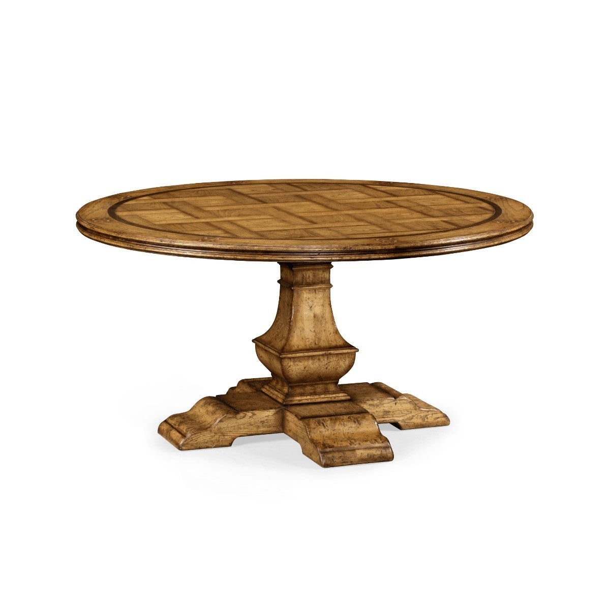 Jonathan Charles 60" Round Light Brown Chestnut Dining Table