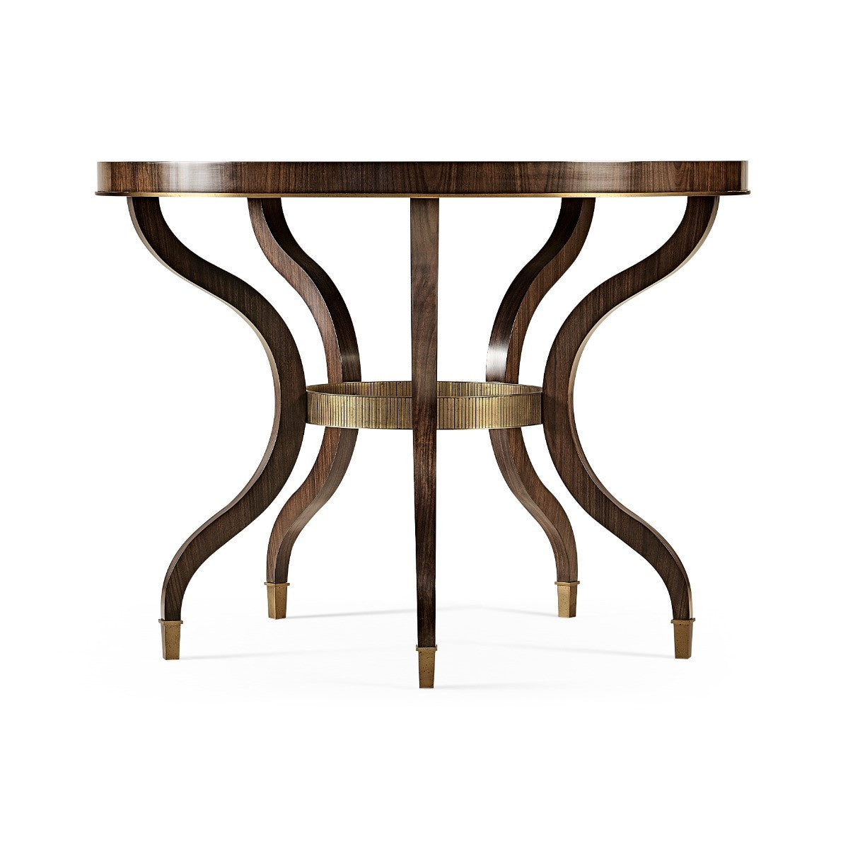 Jonathan Charles Round Dark Santos & Brass Centre Table