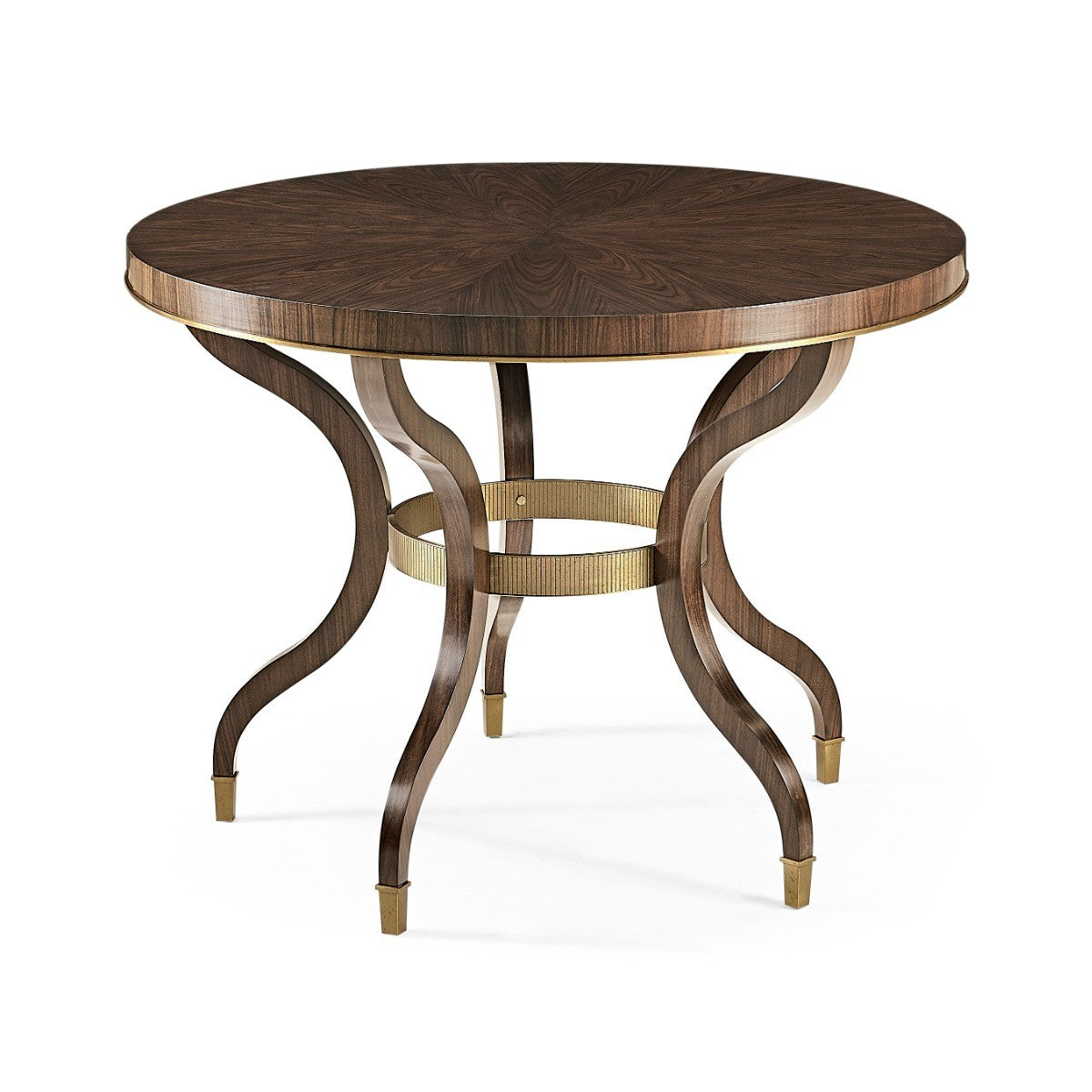Jonathan Charles Round Dark Santos & Brass Centre Table