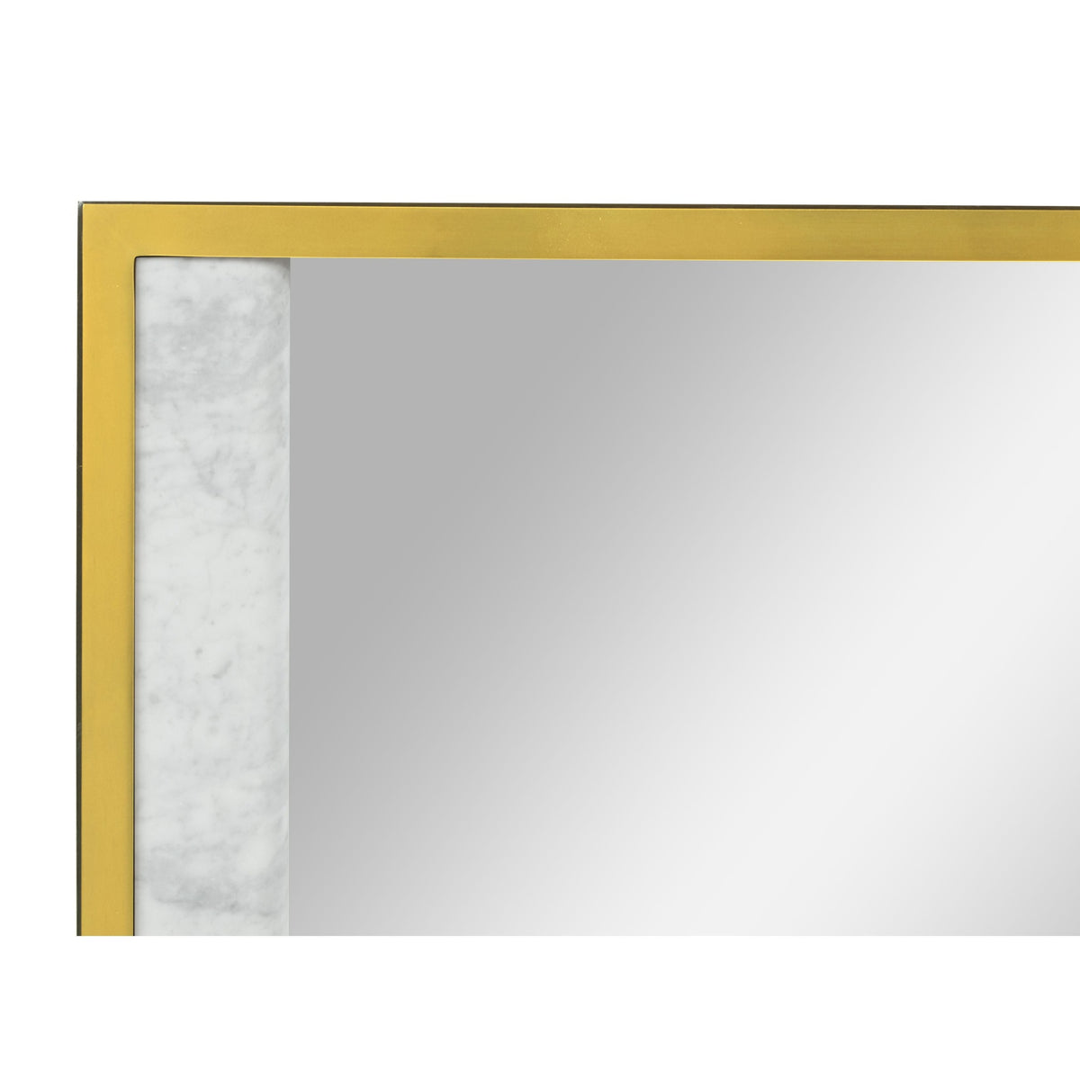 Jonathan Charles Square Wall Mirror with White Marble Edge