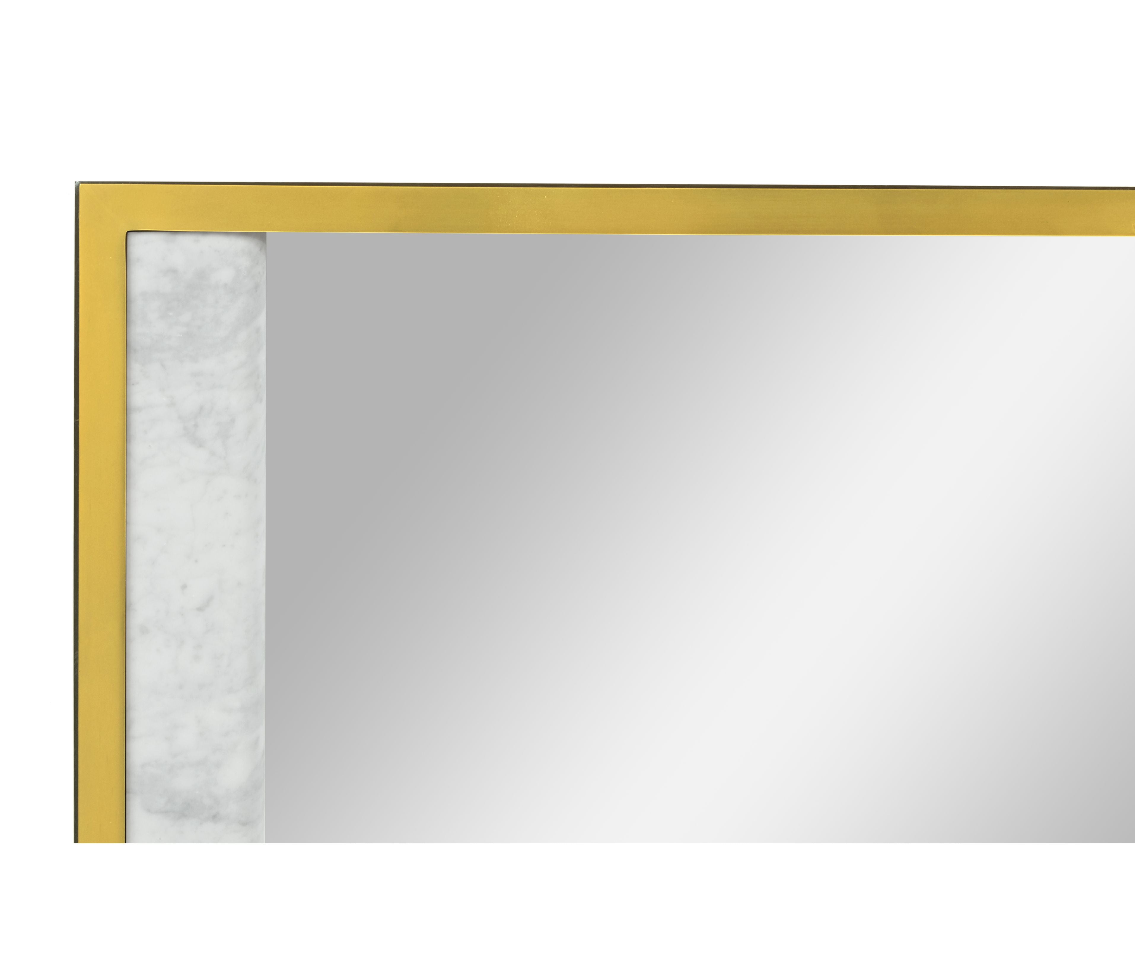 Jonathan Charles Square Wall Mirror with White Marble Edge