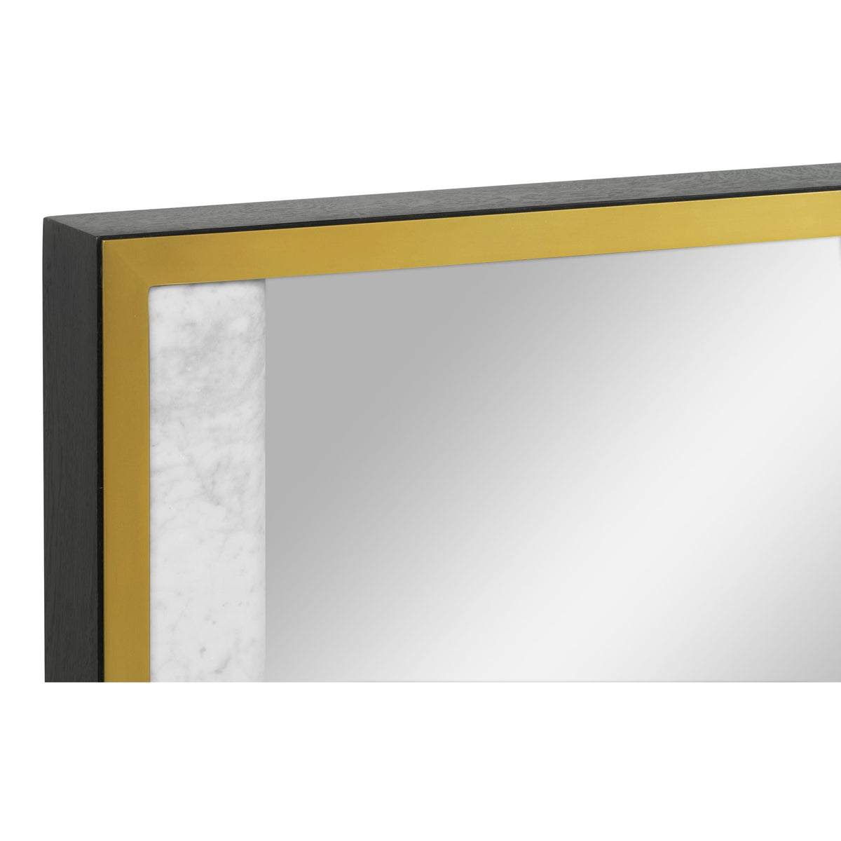 Jonathan Charles Square Wall Mirror with White Marble Edge