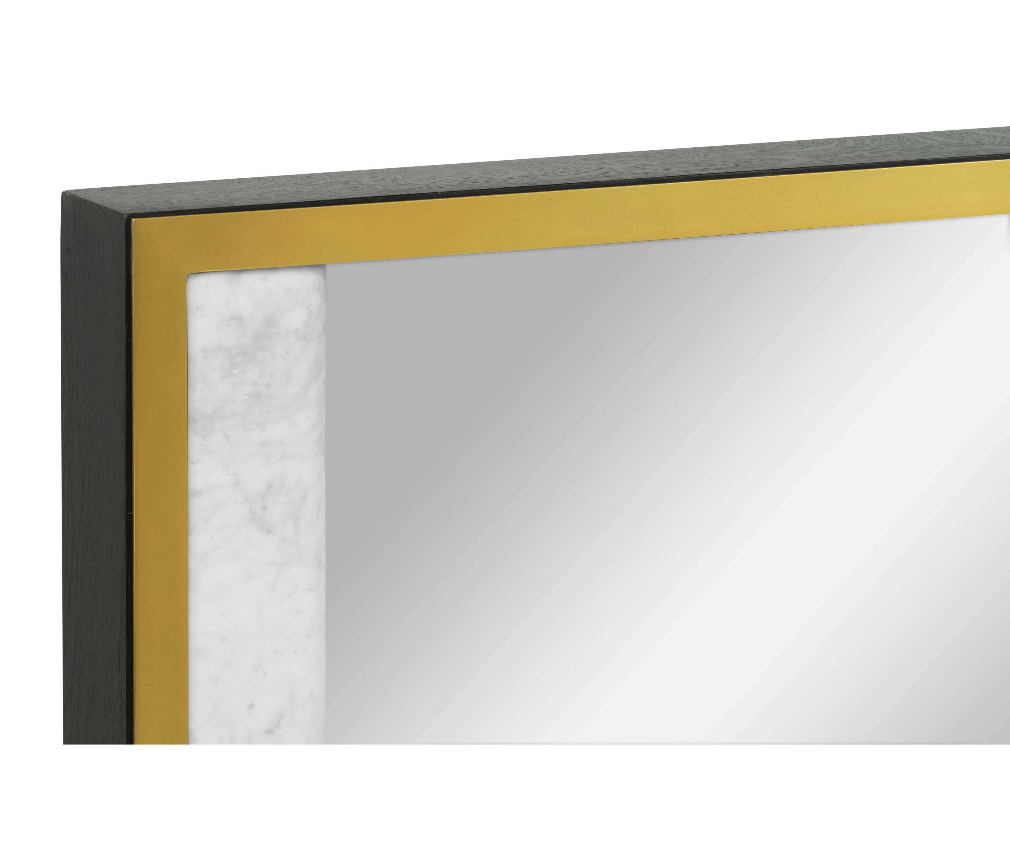 Jonathan Charles Square Wall Mirror with White Marble Edge