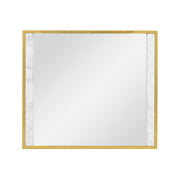 Jonathan Charles Square Wall Mirror with White Marble Edge